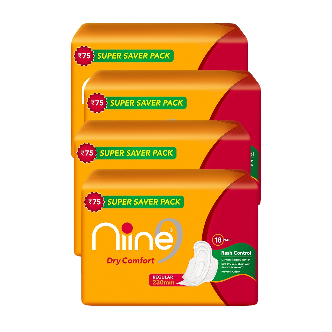 NIINE | Niine Dry Comfort Regular SUPER SAVER PACK Sanitary Napkins for Women