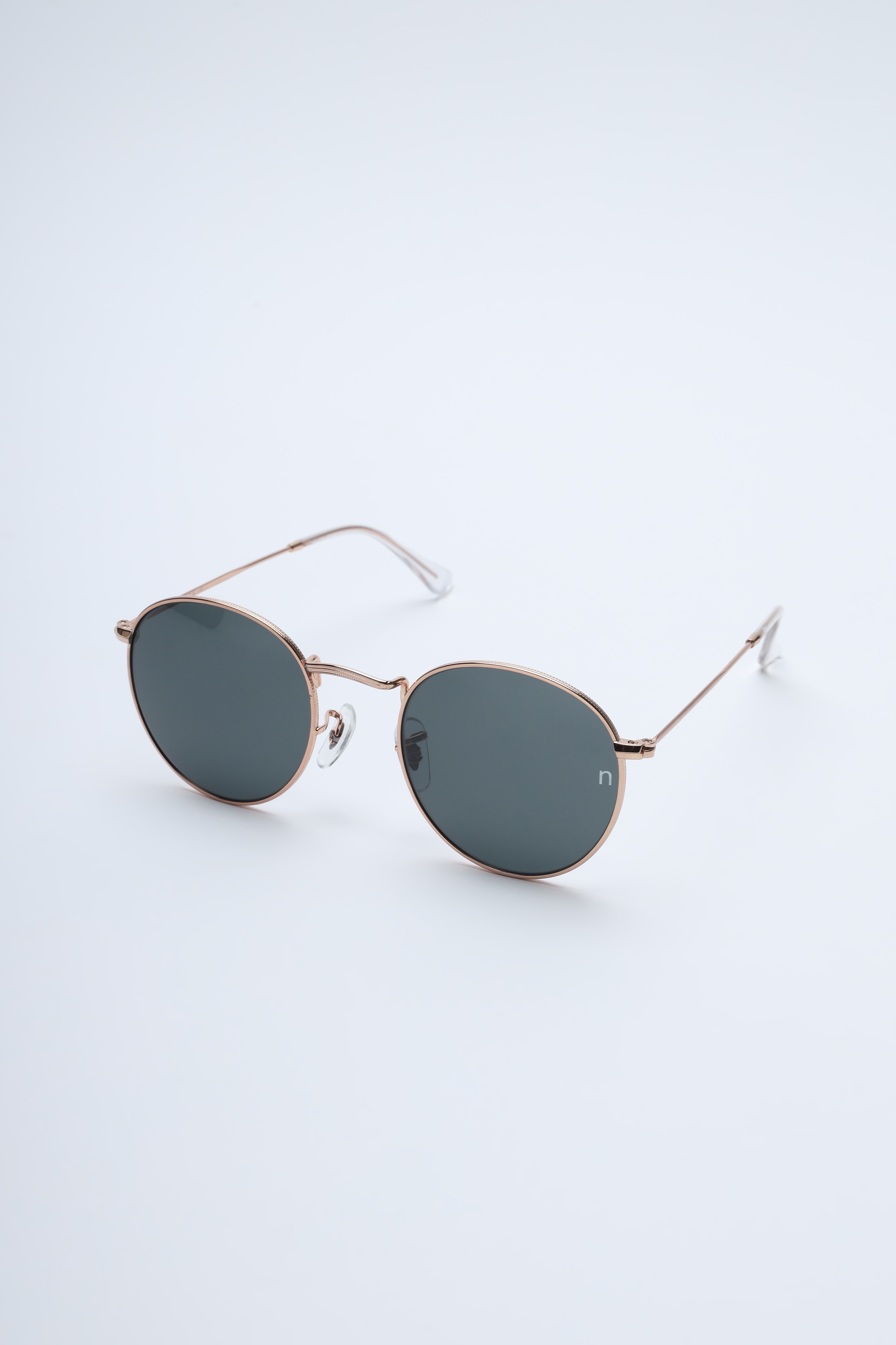 Noggah | Noggah Stainless Steel Gold Frame with Black Glass UV Protection Lens  Medium Size Unisex Sunglasses