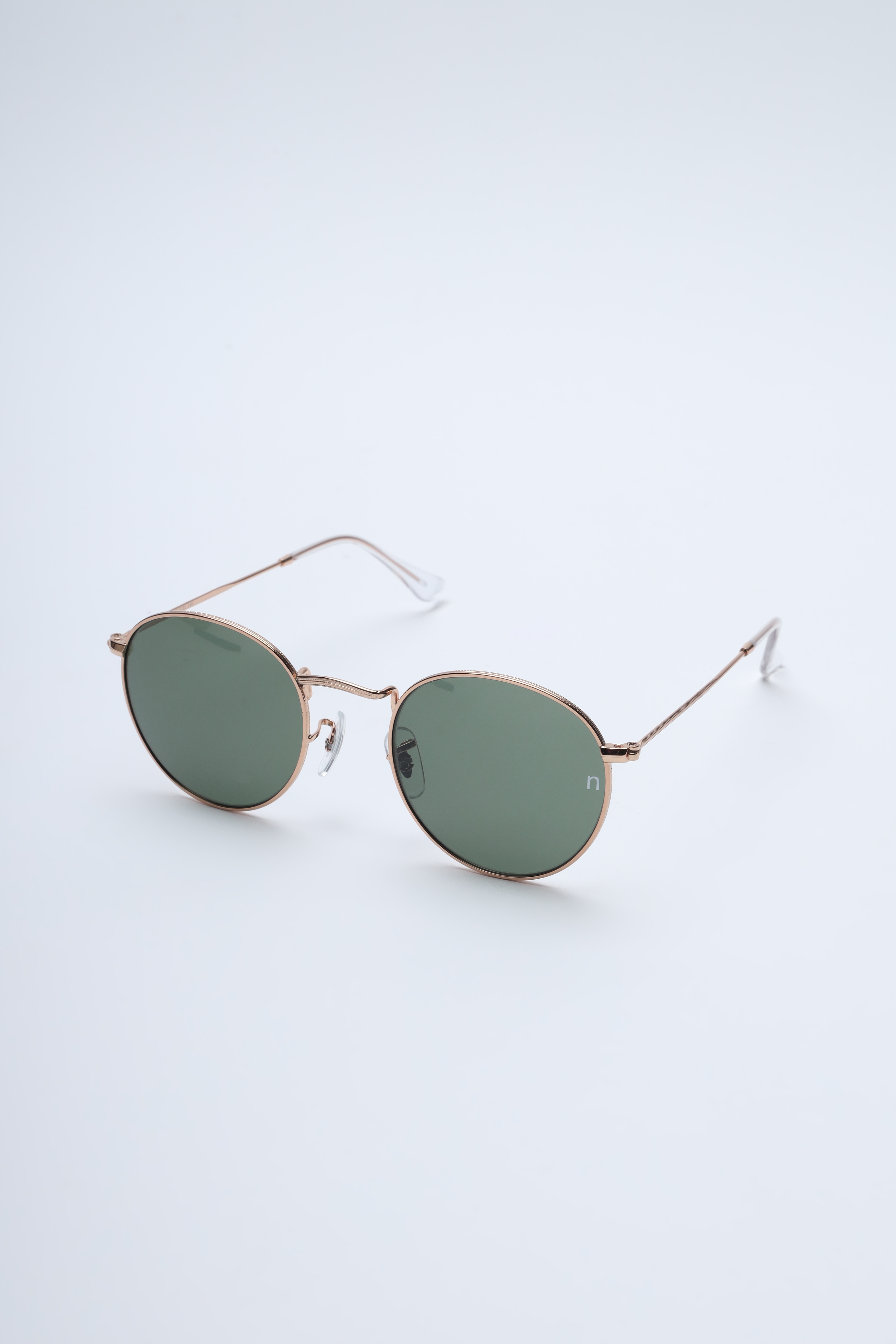 Noggah | Noggah Stainless Steel Gold Frame with Green Glass UV Protection Lens  Medium Size Unisex Sunglasses