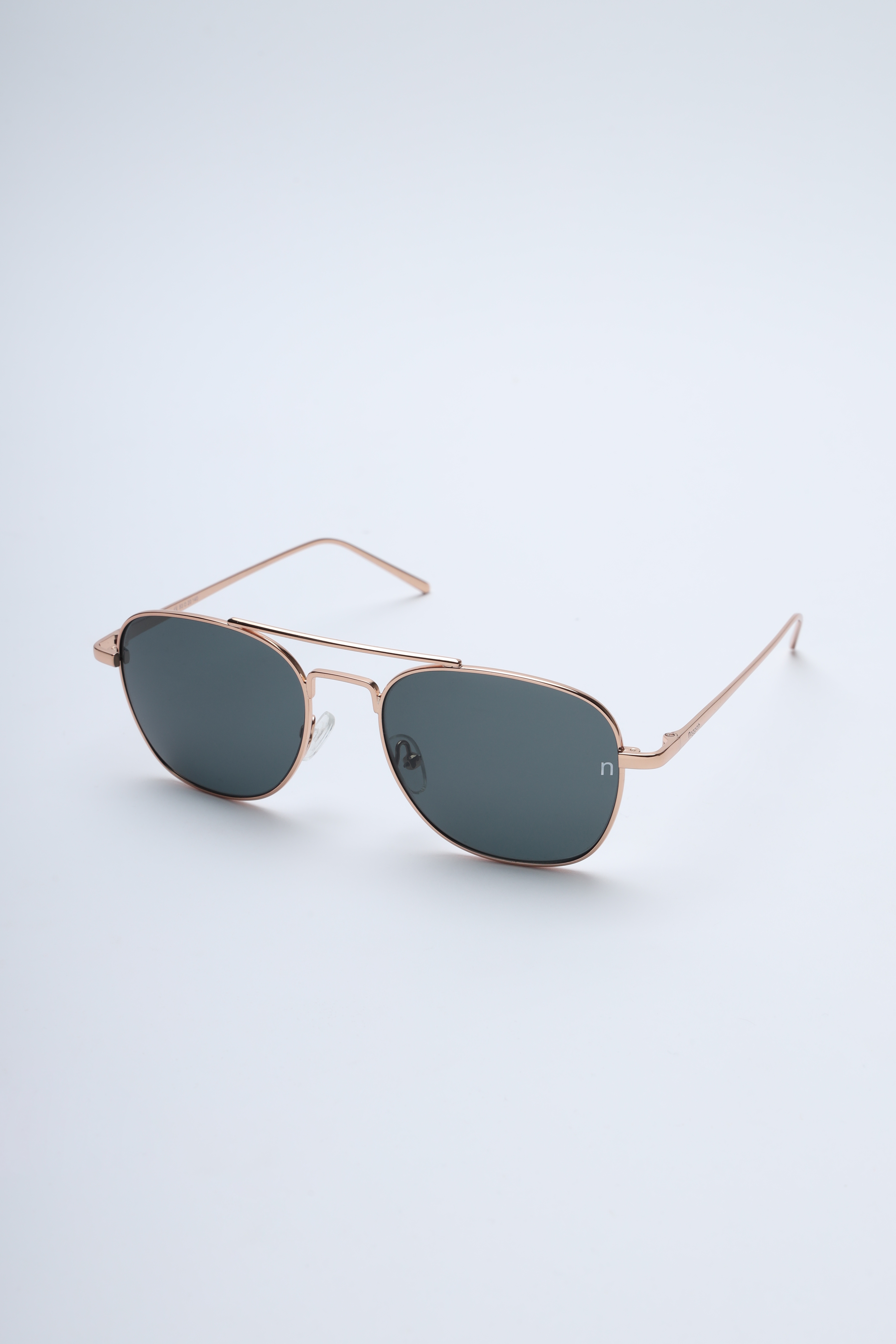Noggah | Noggah Stainless Steel Gold Frame with Black Glass UV Protection Lens  Large Size Unisex Sunglasses