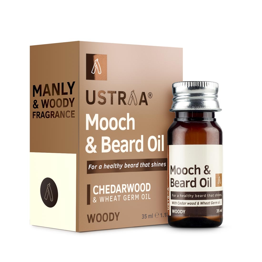 Ustraa | Mooch and Beard Oil Woody 35ml