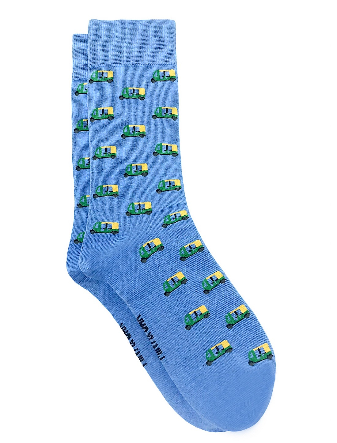 Mint & Oak | Mint & Oak The Auto  Blue Calf Length Socks for Men