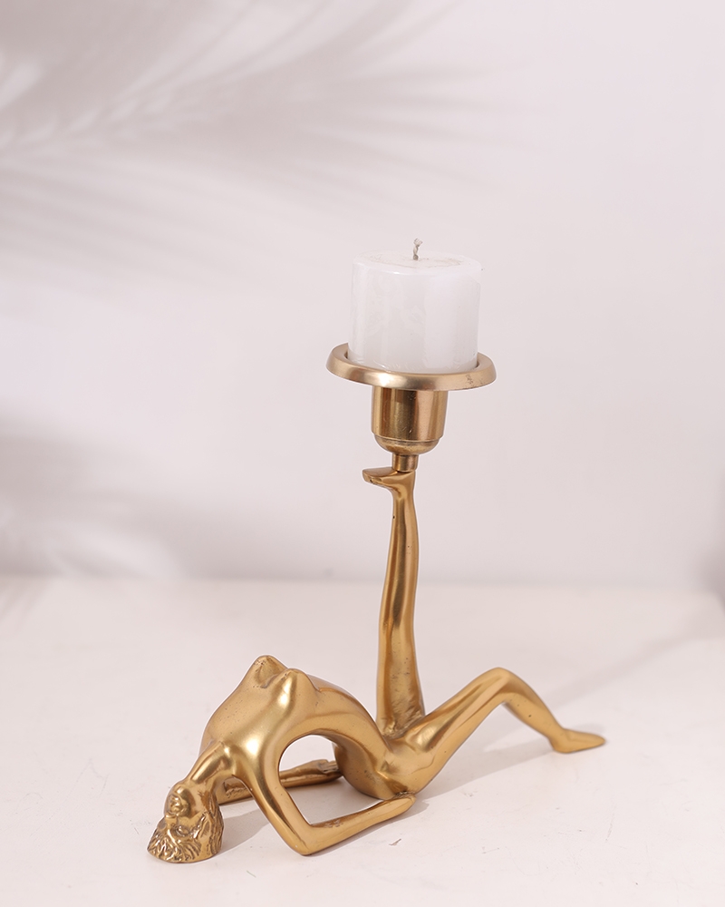 Vintage Abstract Lady Candle Holders Statue Sculpture Candlestick Candle Holder 
