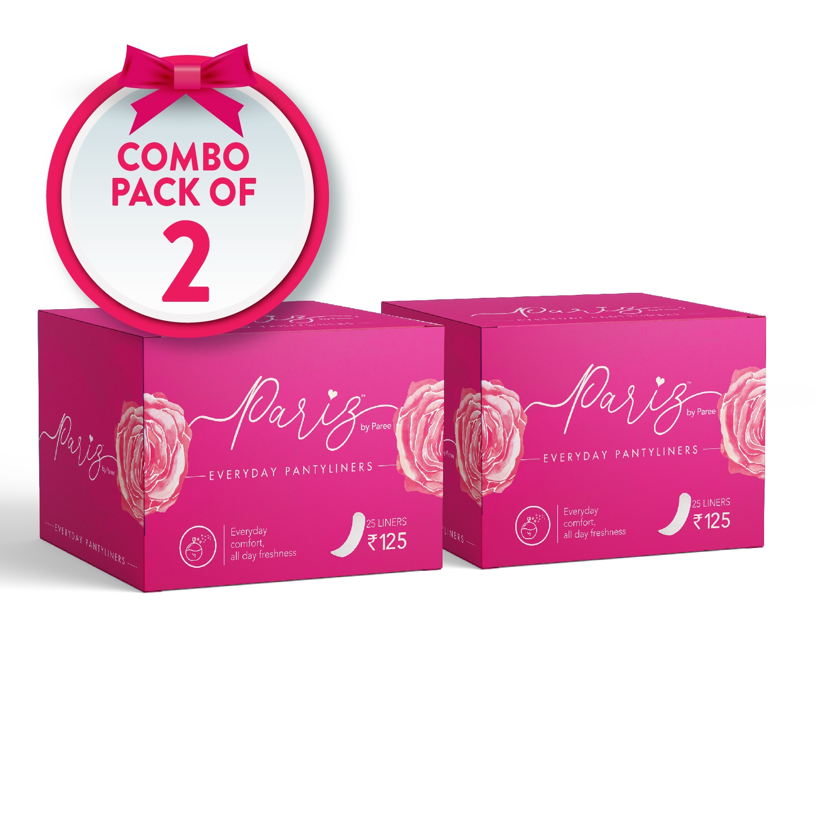 Paree | Pariz by Paree Combo of Cottony Soft Feel Pantyliners (Pack of 25) (Combo of 2)
