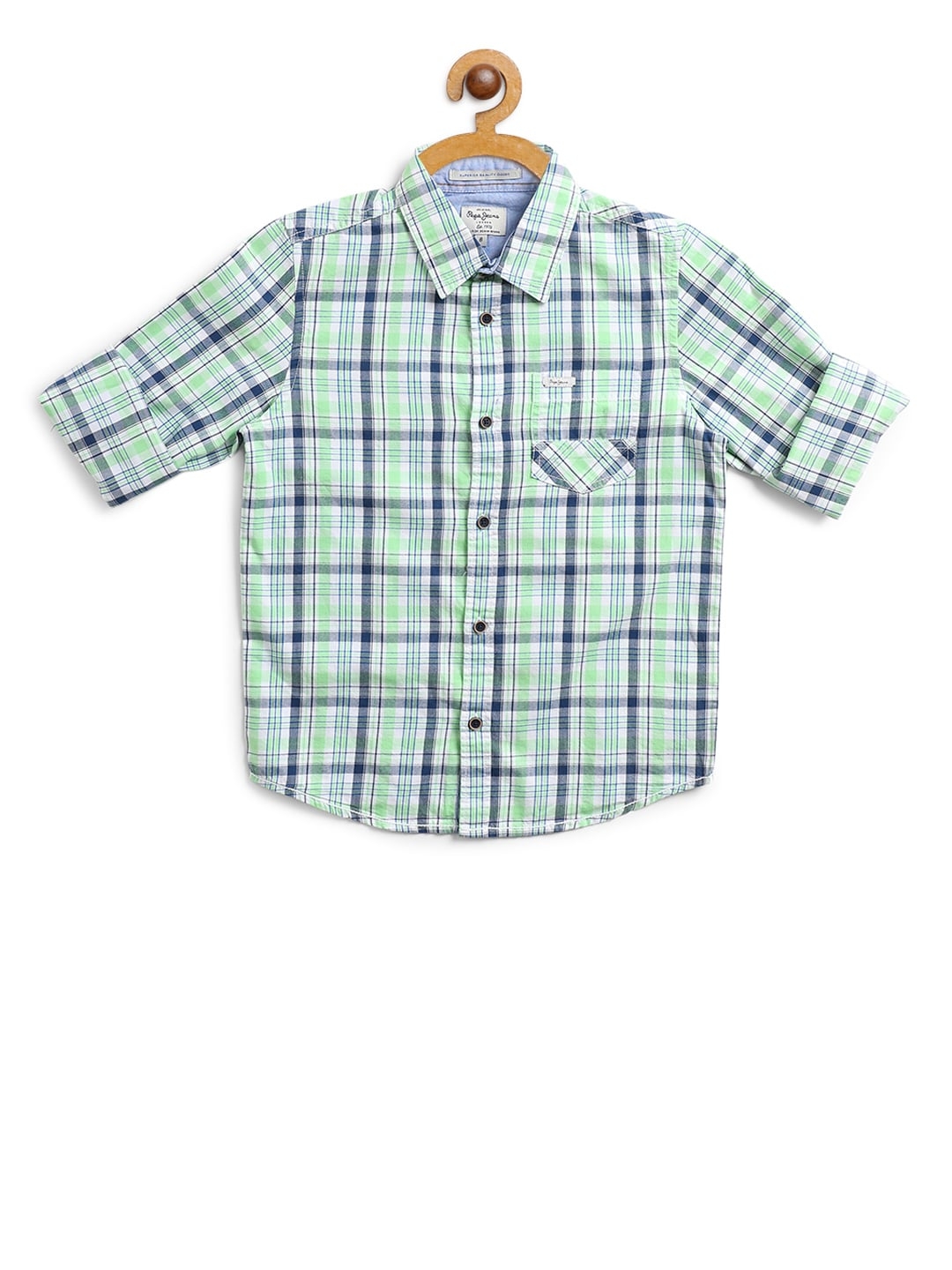 Pepe Jeans | Green Checked Casual Shirt