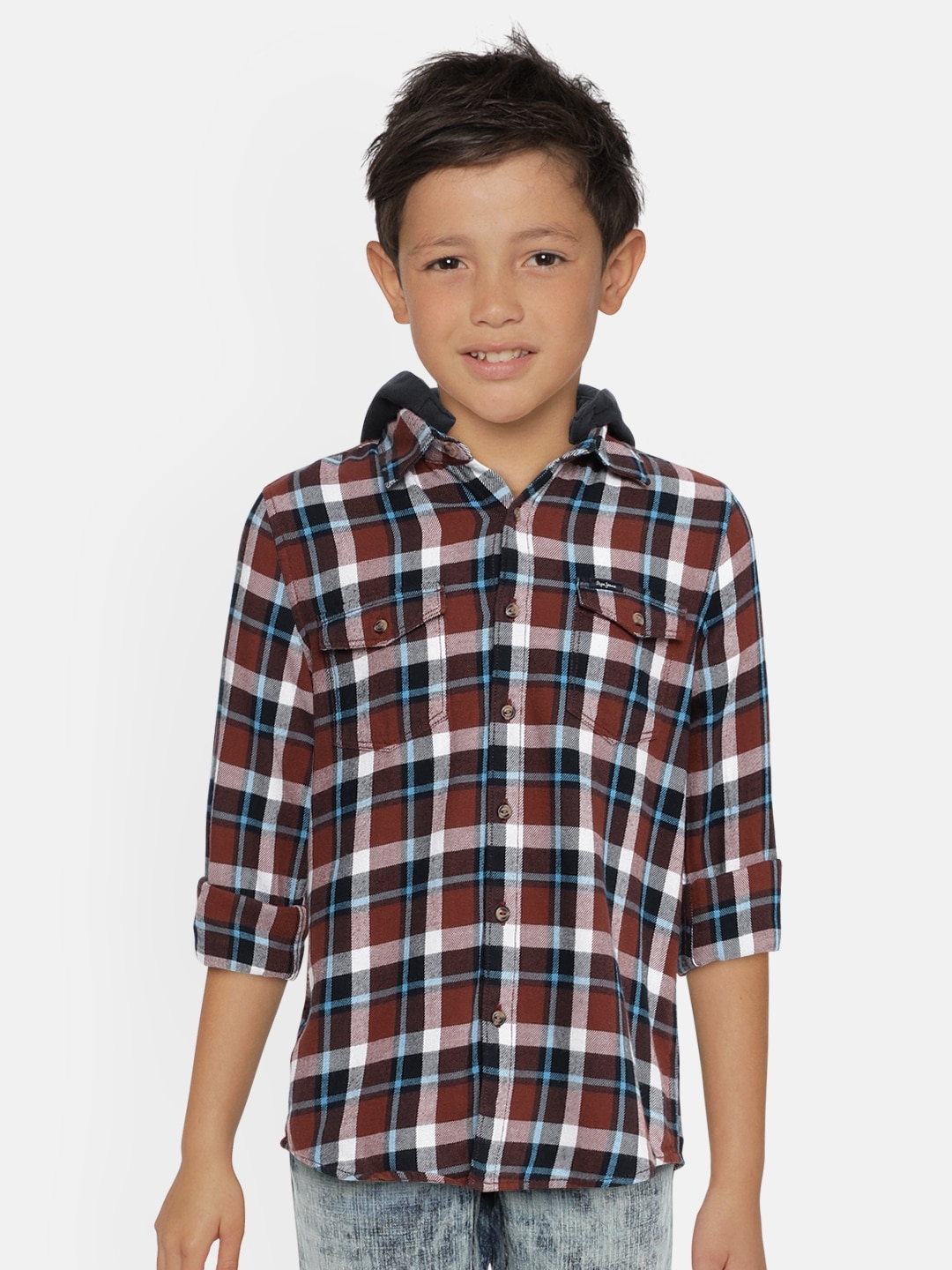 Pepe Jeans | Brown Checked Casual Shirt