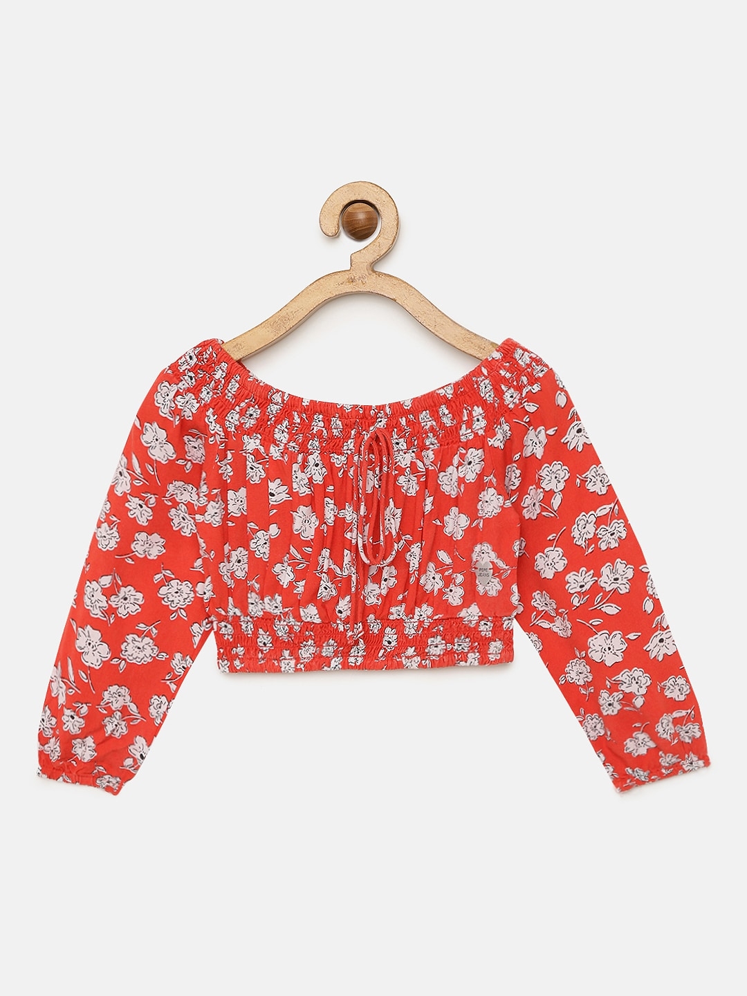 Pepe Jeans | Red Printed Blouson Top