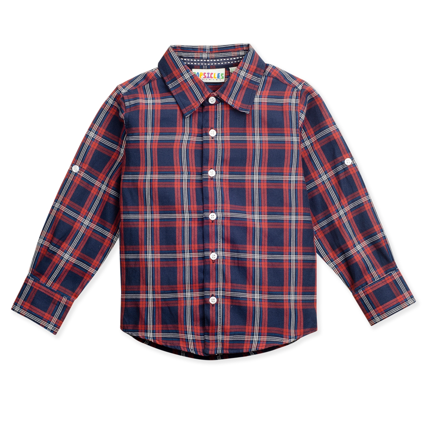 Popsicles Clothing | Popsicles Boys Cotton Box Shirt - Navy (1-2 Years)