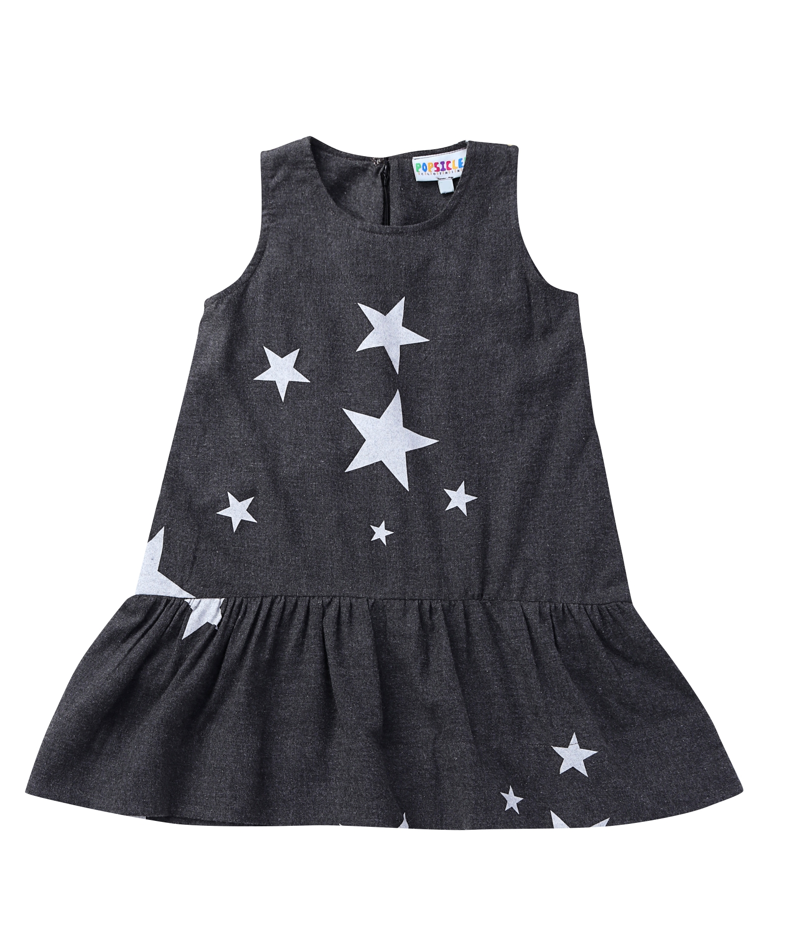 Popsicles Clothing | Popsicles Starry Dress Regular Fit Dress For Girl (Dark Grey)