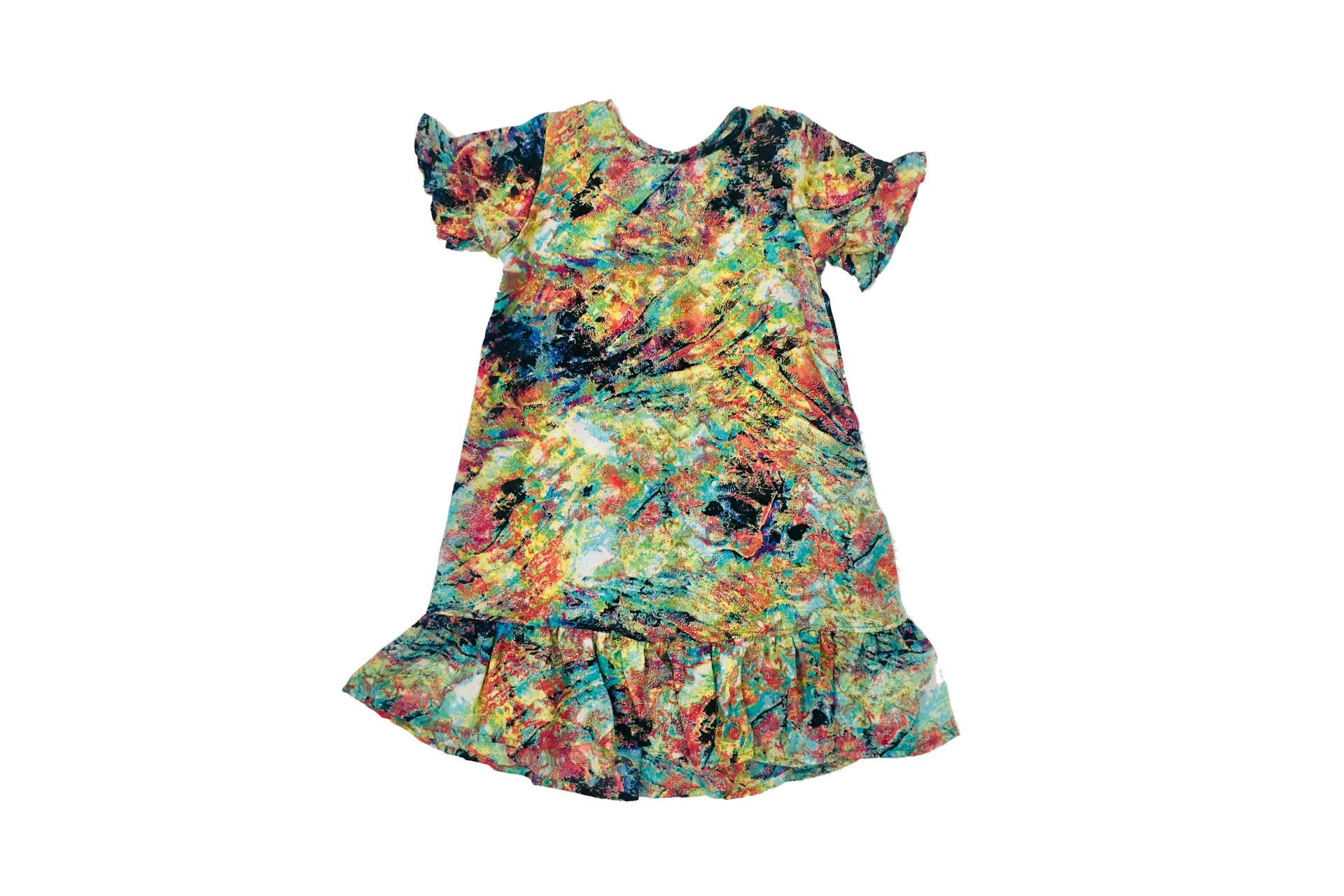 Popsicles Clothing | Popsicles Marble Dress Regular Fit Dress For Girl (Multi-Coloured)