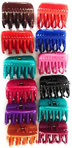 Unbreakable Multi Plastic Hair Clutcher for women & girls (Set of 12 Pices)