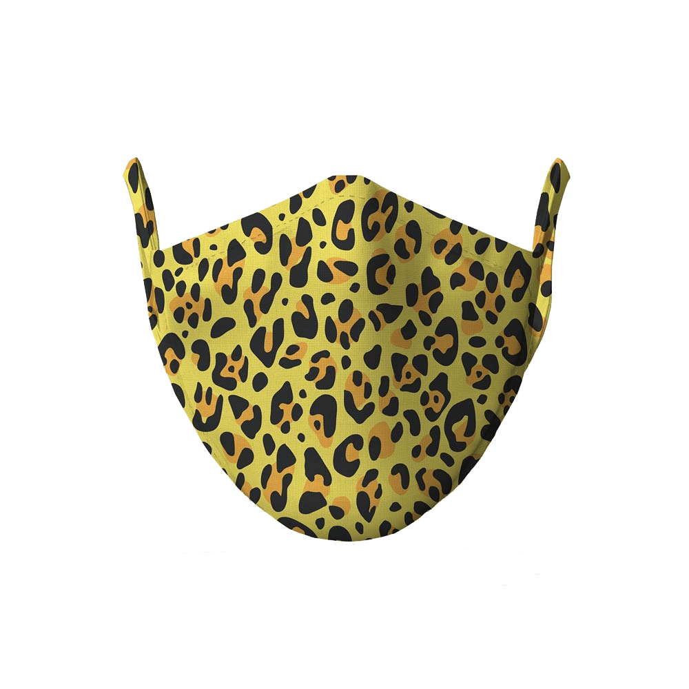 Whats Down | Yellow Leopard Cotton Reusable Face Mask