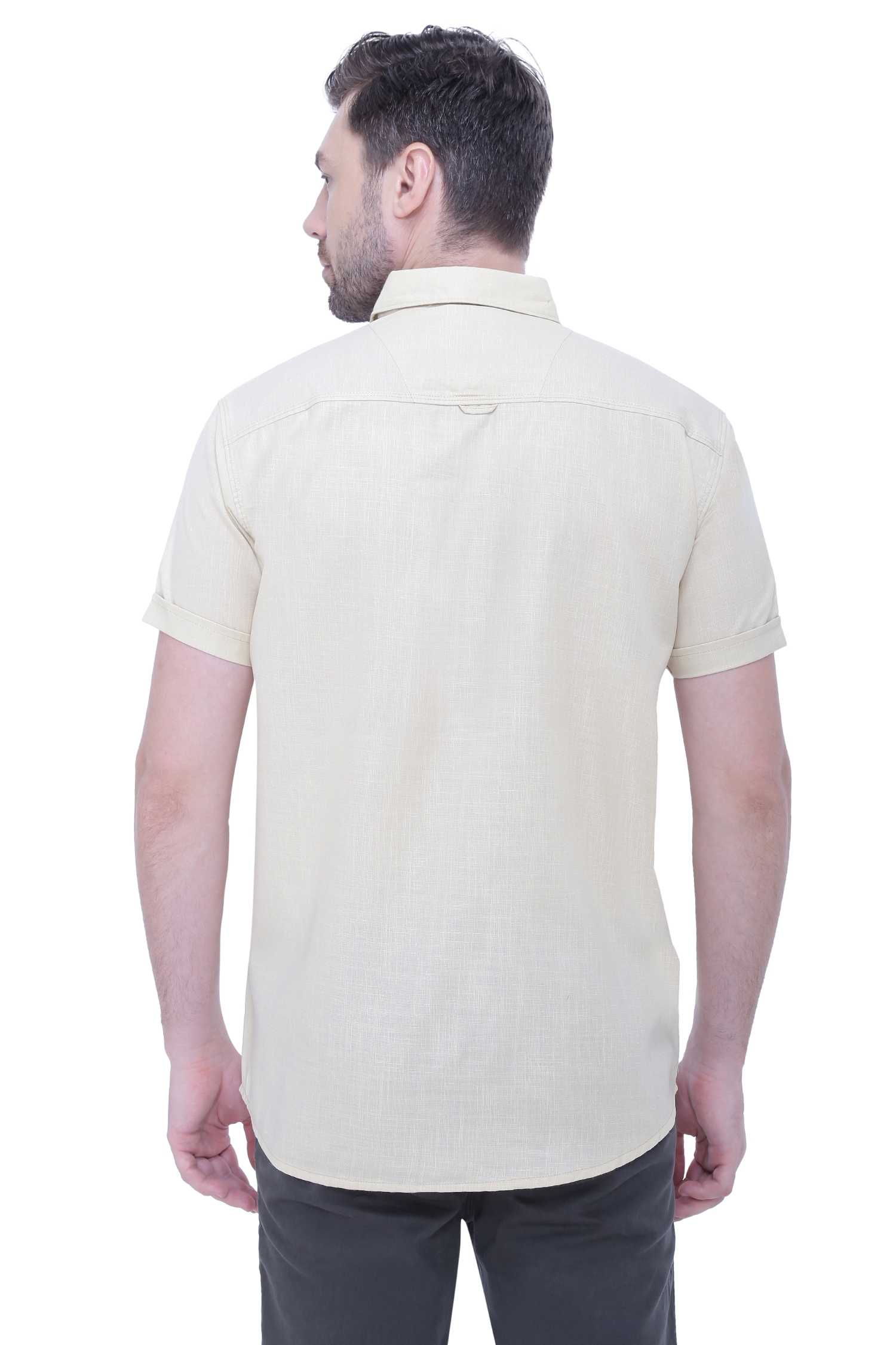 Kuons Avenue Men's Linen Blend Half Sleeves Casual Shirt-KACLHS1223