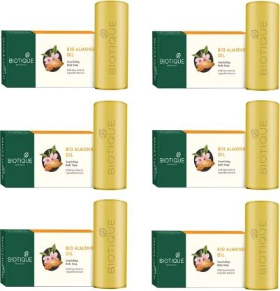 Biotique Advanced Ayurveda | Biotique Pack Of 6 Bio Almond Oil Nourishing Body Soap (150G*6)