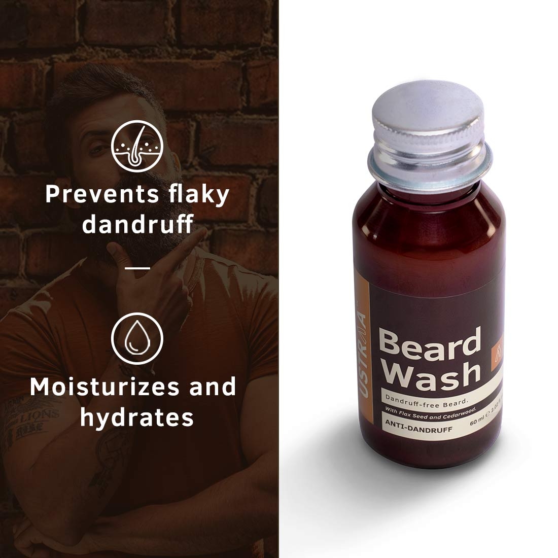 Ustraa Beard growth Oil Advanced 60 ml, Anti Dandruff Beard Wash 60 ml, Mooch And Beard Wax 50 g , Beard Softener 100 g  & Pu Kit Bag 