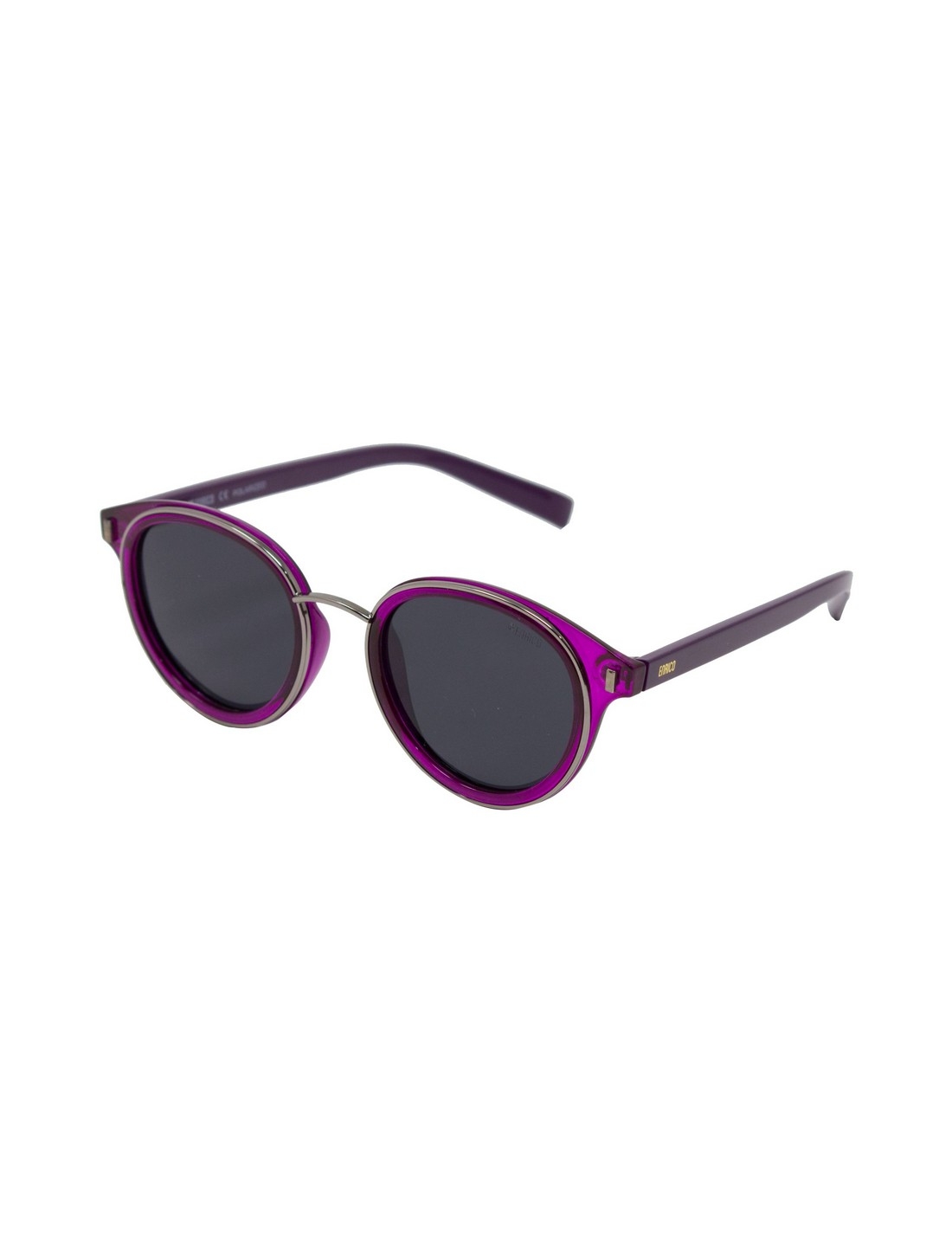ENRICO | Enrico Darcy Uv Protected Round Unisex Sunglasses ( Lens - Black | Frame - Purple)