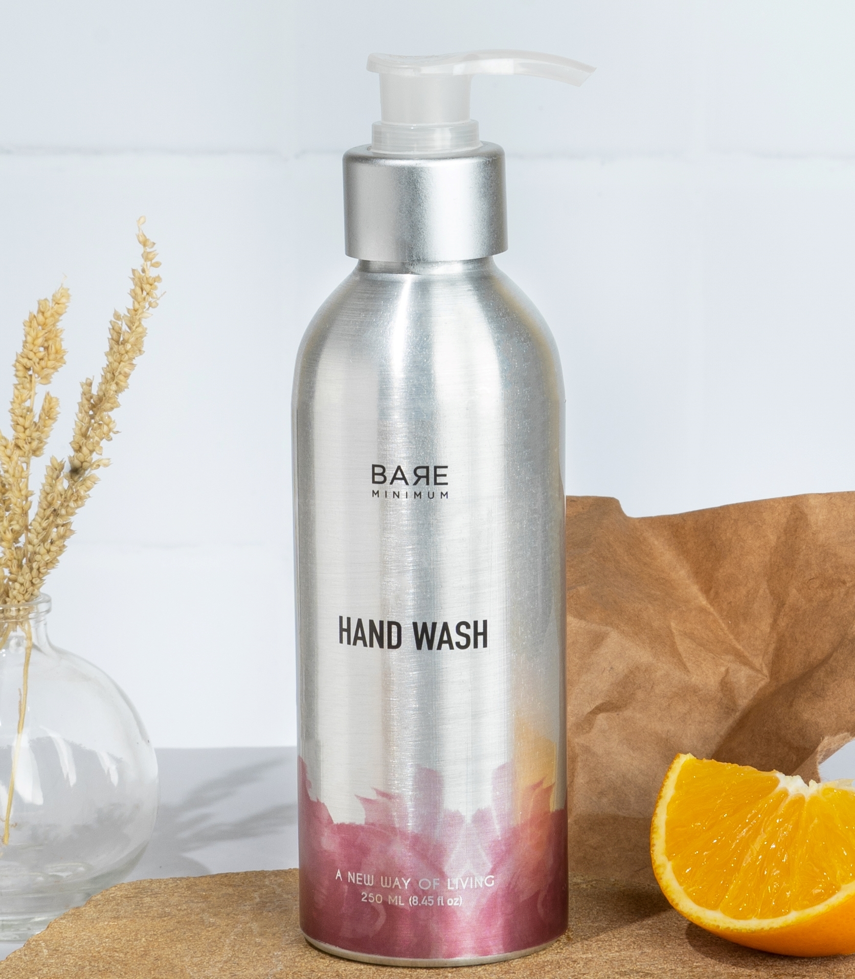 BARE MINIMUM | Bare Minimum gentle hand wash, pH balanced liquid, with natural ingredients, Refillable, For all skin types, 250 ML