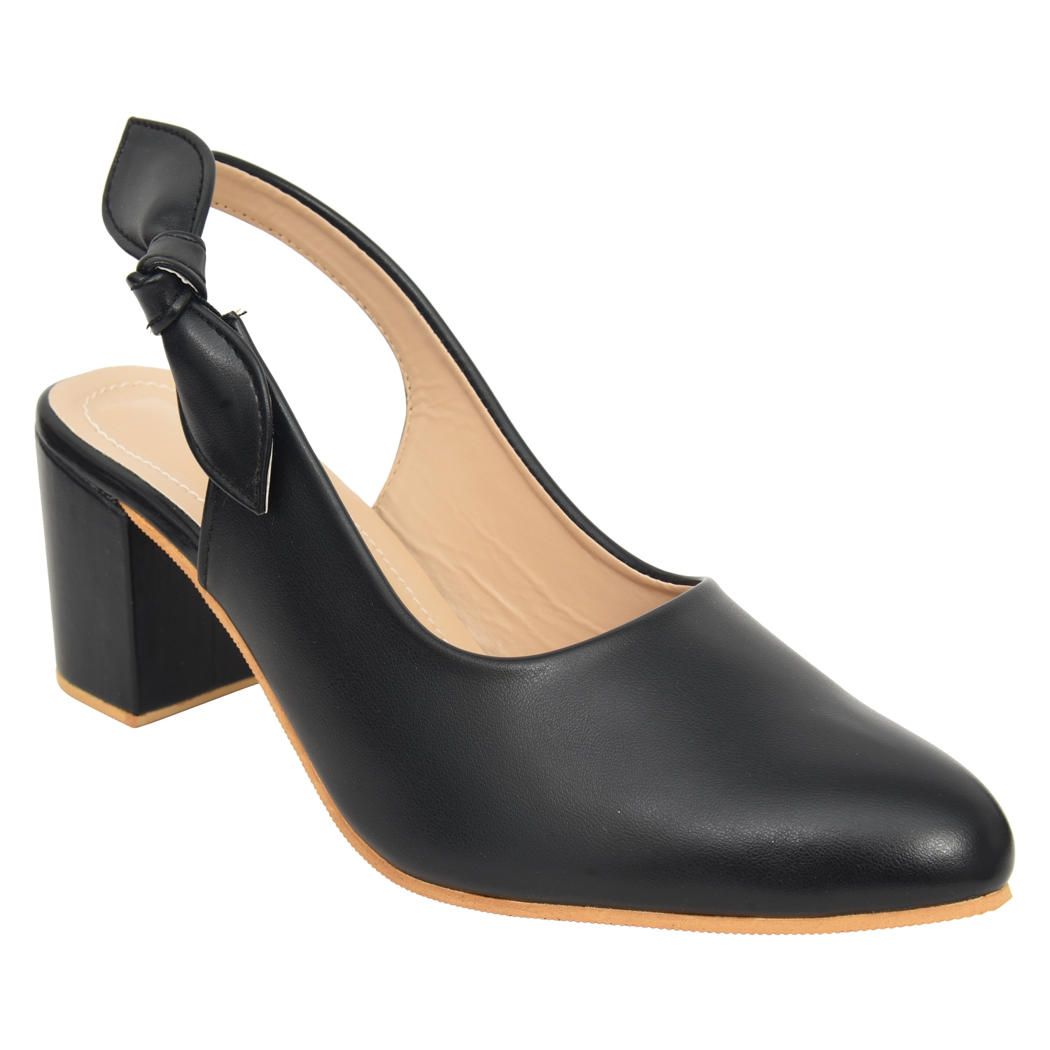 Racecourse | Racecourse Women's Block Heel High Bottom Artificial Leather Full Shoe Belly with the Heel Height of 2.5 Inch 6011 Black