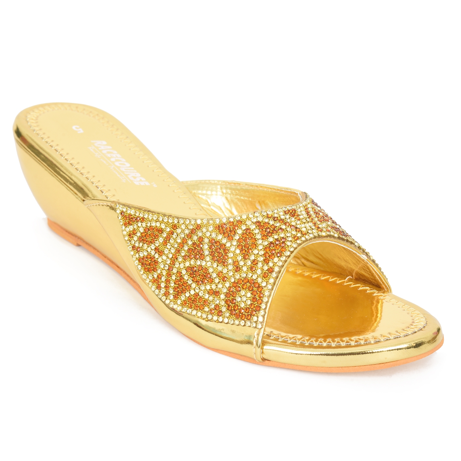 Racecourse | Racecourse Women's Titanic Heel Saro Sole Ready Made China Upper Partywear News With the Heel Height of 2 Inch 1013 Golden