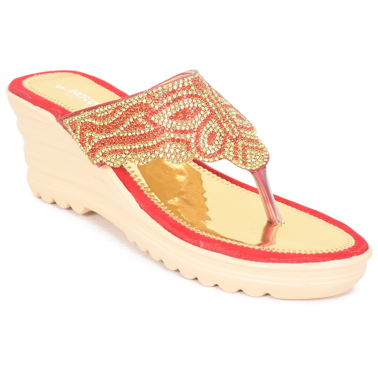 Racecourse | Racecourse Women's Wedges Heel Ready Made China Upper Taj Barmish With the Heel Height of 2.5 Inch 139 Red