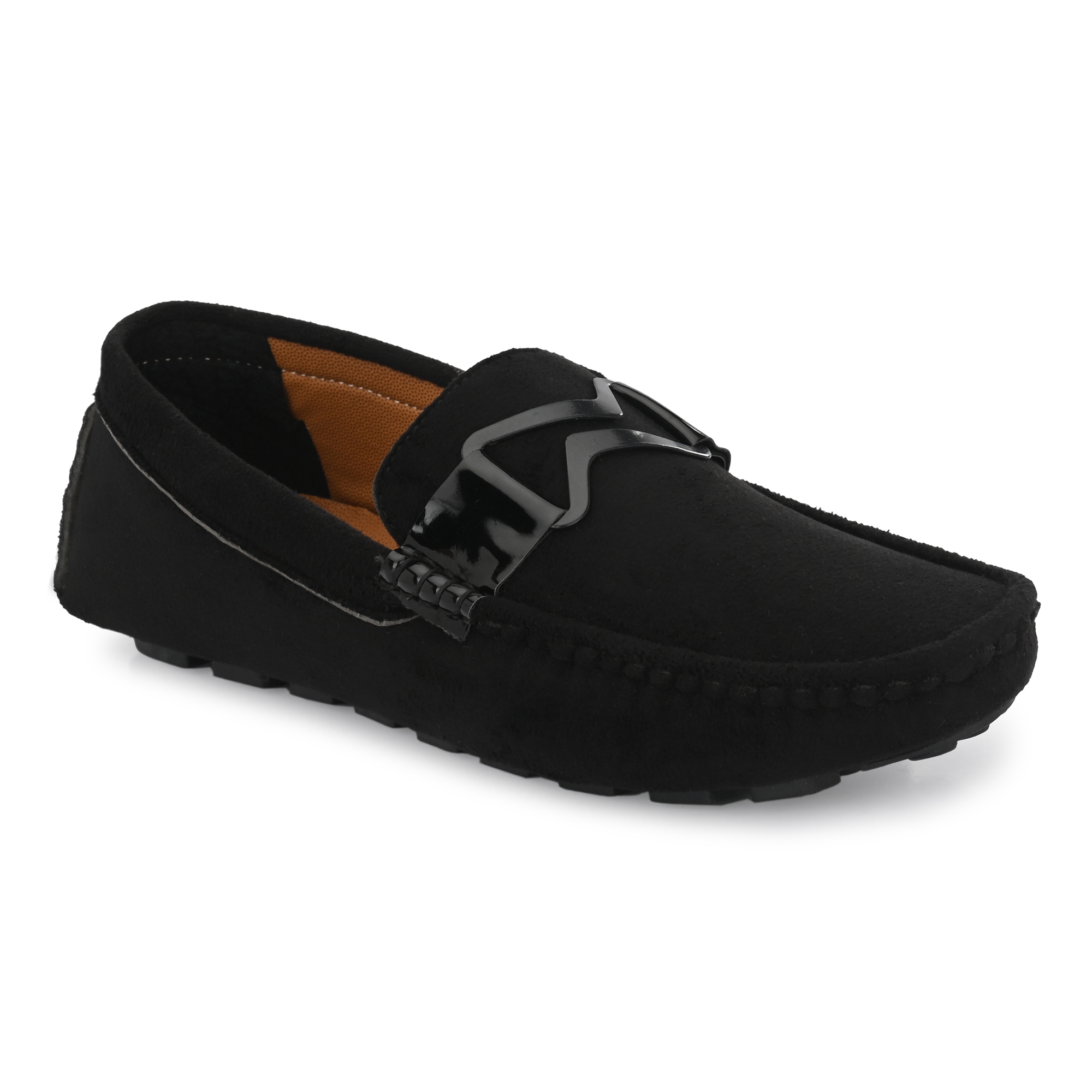 RAY J Black Slip On Loafers For Men
