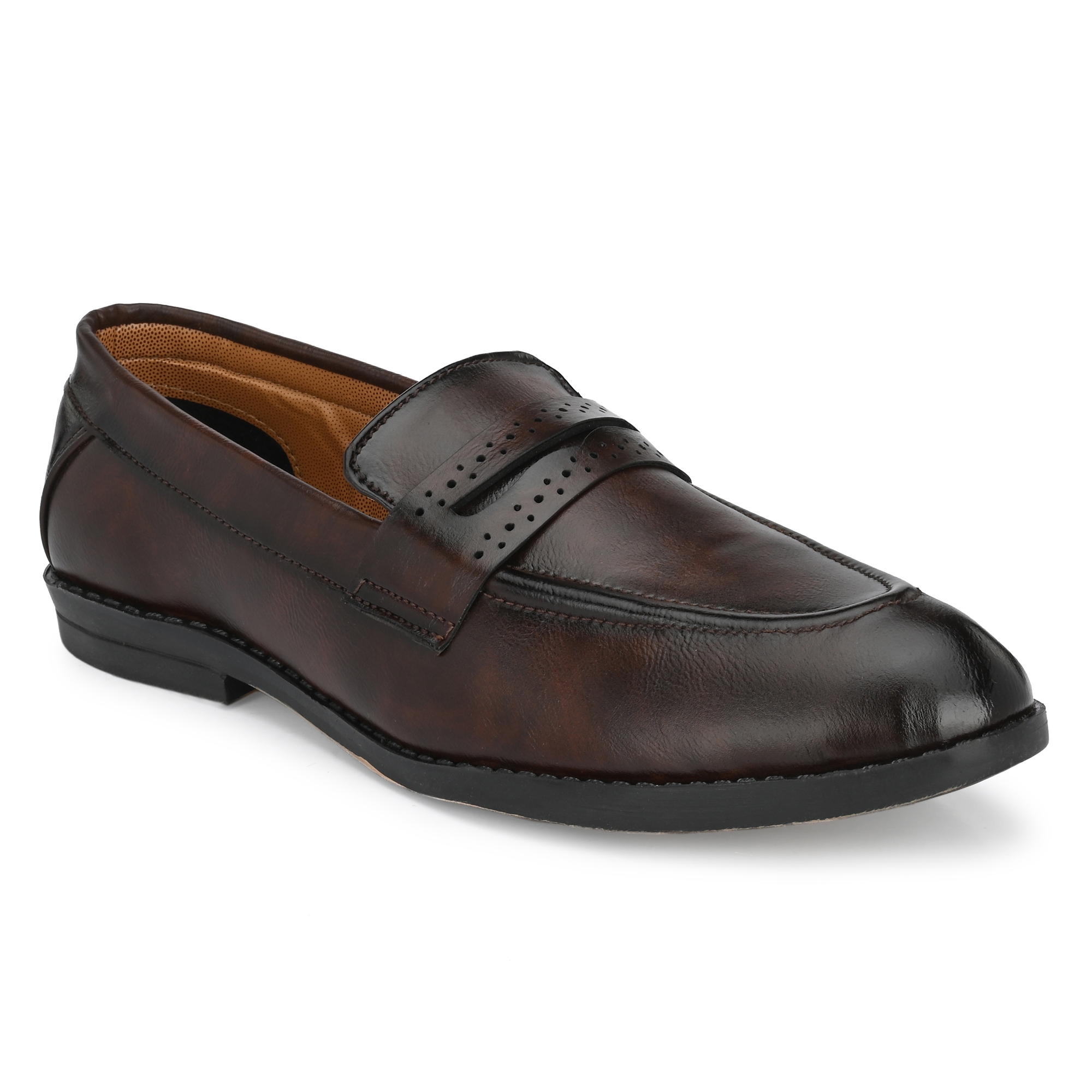 RAY J Brown Slip On Loafers For Men