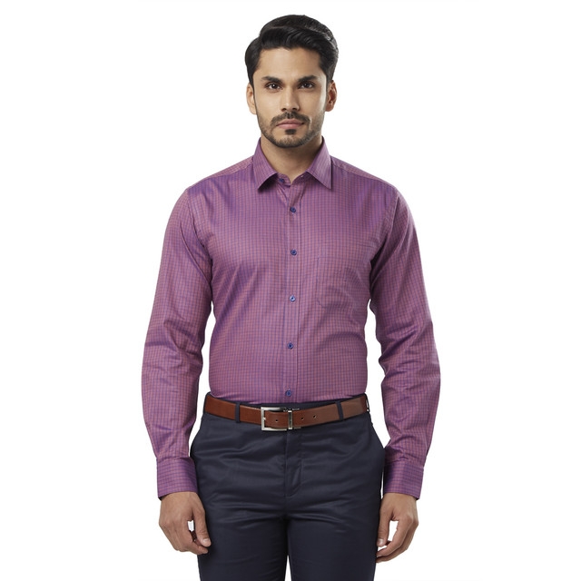 Raymond | Purple Checked Formal Shirt