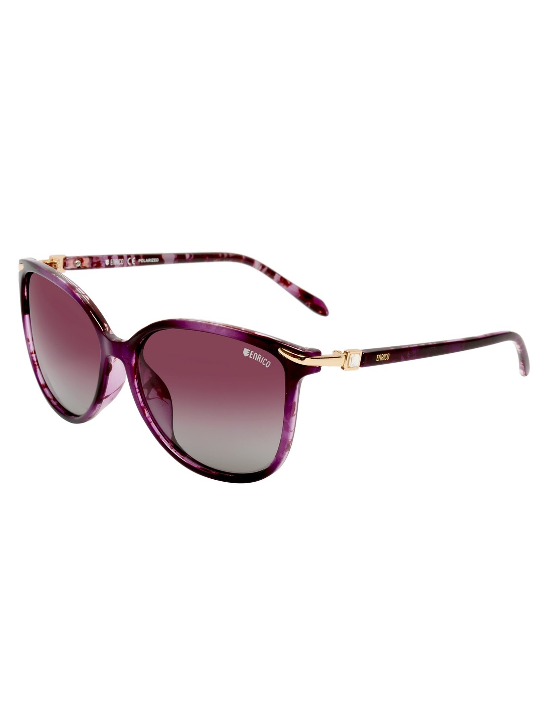 ENRICO | Enrico Little Mill Polycarbonate Uv Protected & Polarized Square Shape Sunglasses For Women ( Lens - Purple | Frame - Purple)