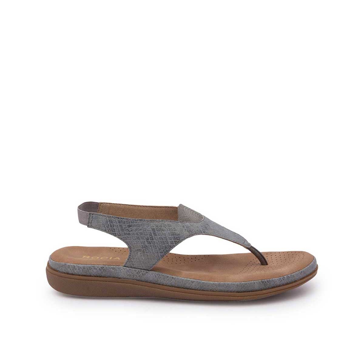 Rocia | GREY T-STRAP WEDGE WITH BUCKLE CLOSURE