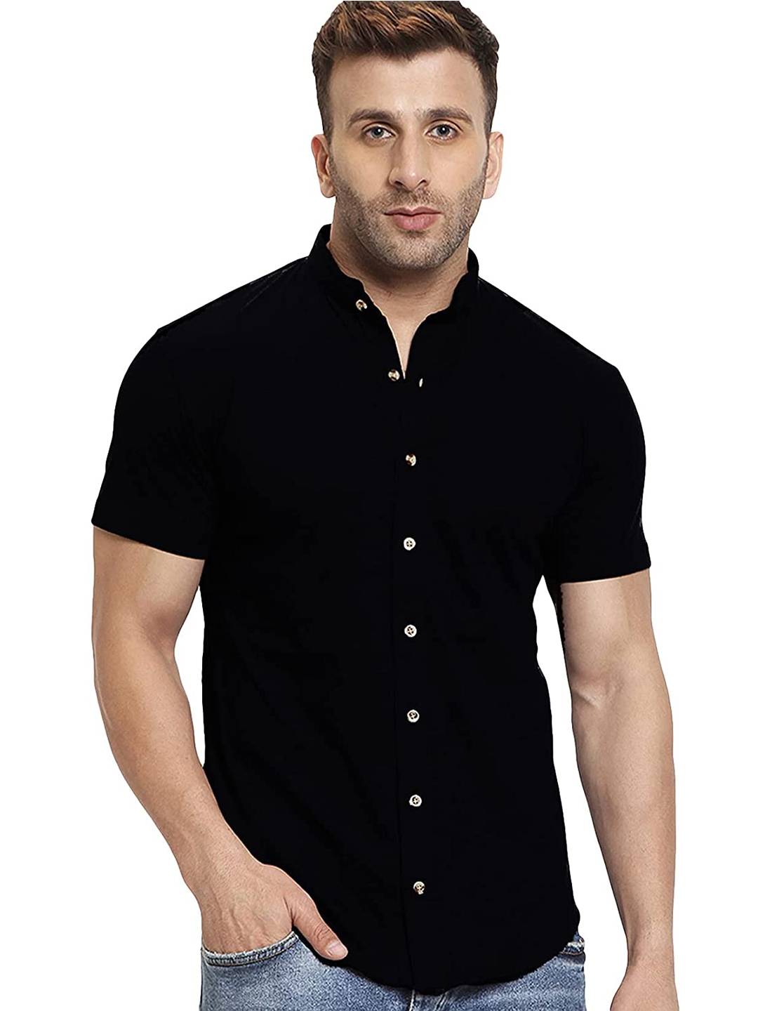 Diversify Men's Cotton Blend Black Casual Shirt