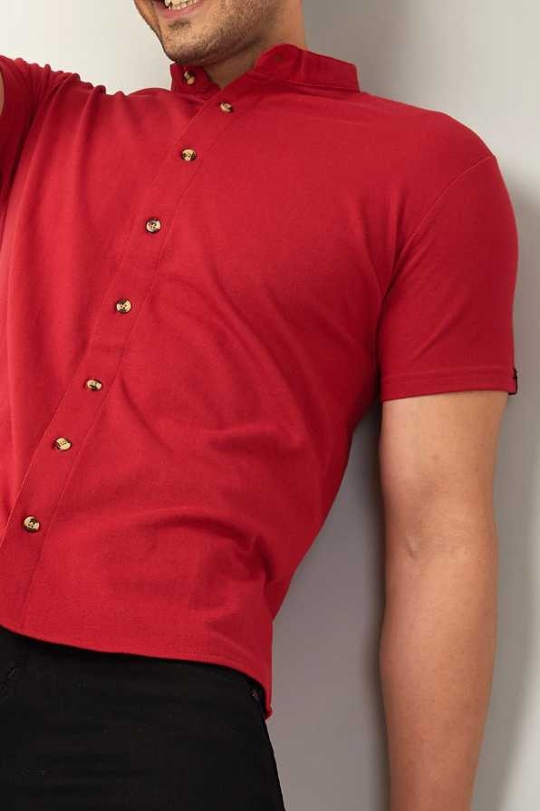 Diversify Men's Cotton Blend Maroon Casual Shirt
