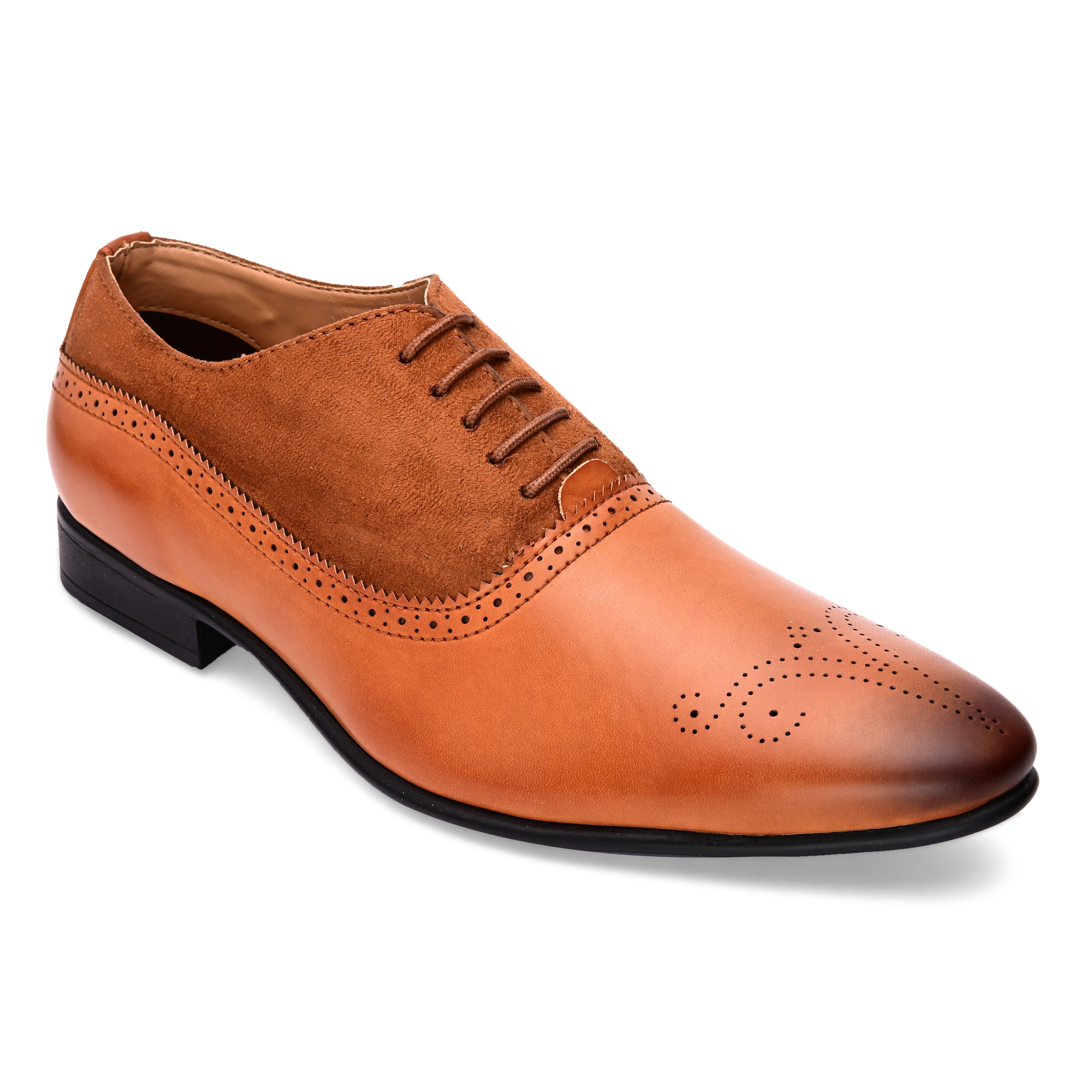 San Frissco | San Frissco Men Faux Leather Stocks Tan Formal Oxford Shoes