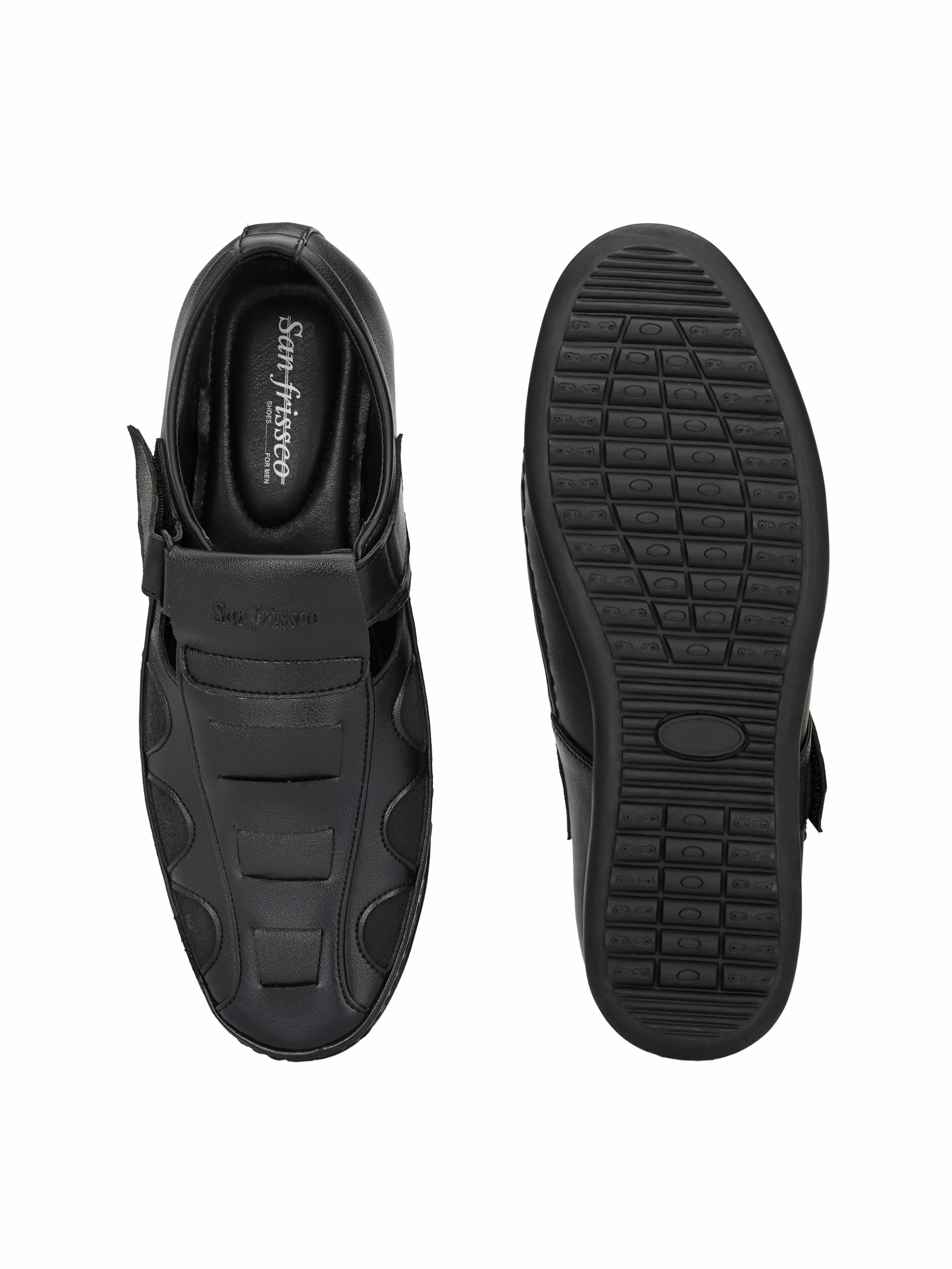 San Frissco | San Frissco Men's Faux Leather Ittar Black Sandals