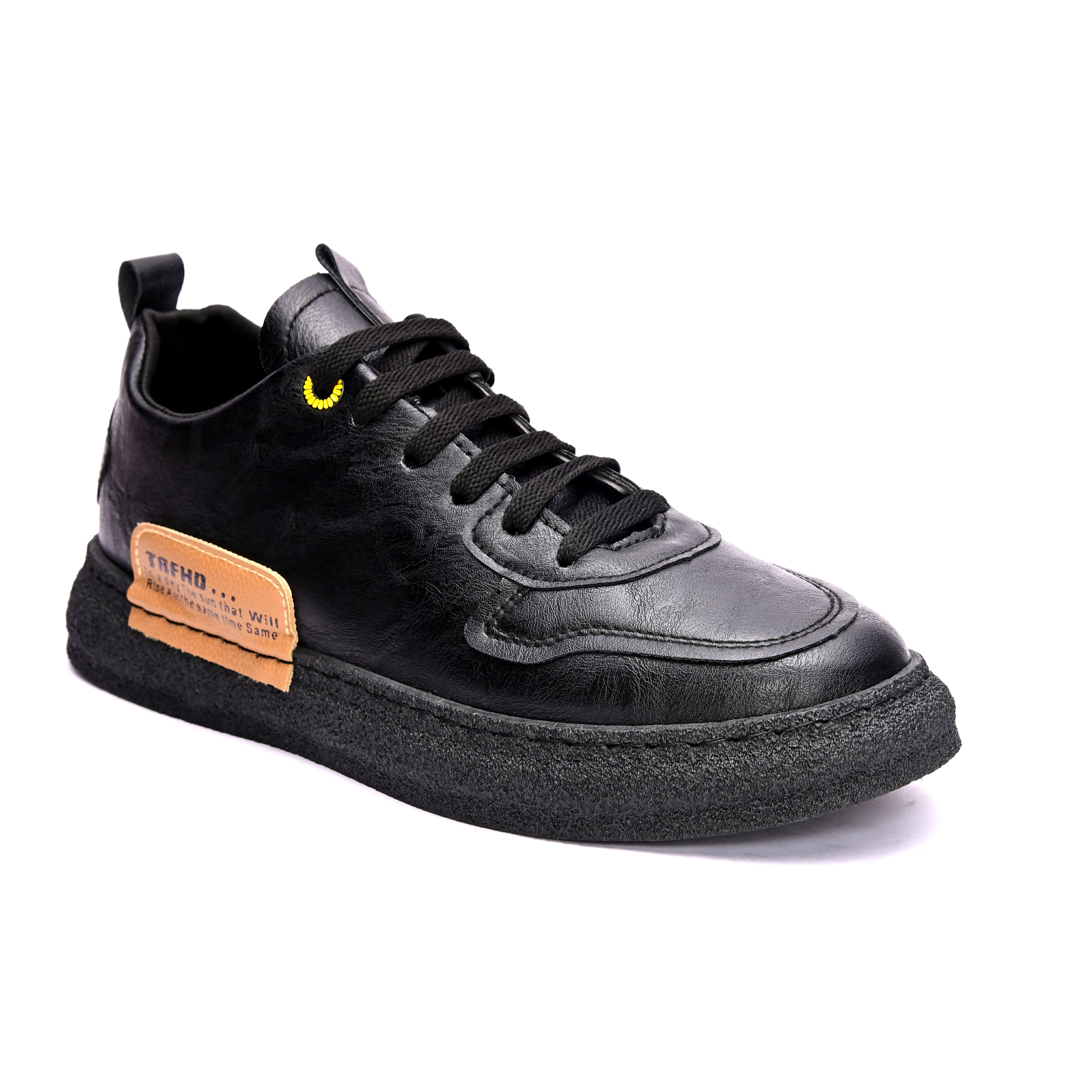 San Frissco | San Frissco Men Faux Leather Coal Black Sneakers
