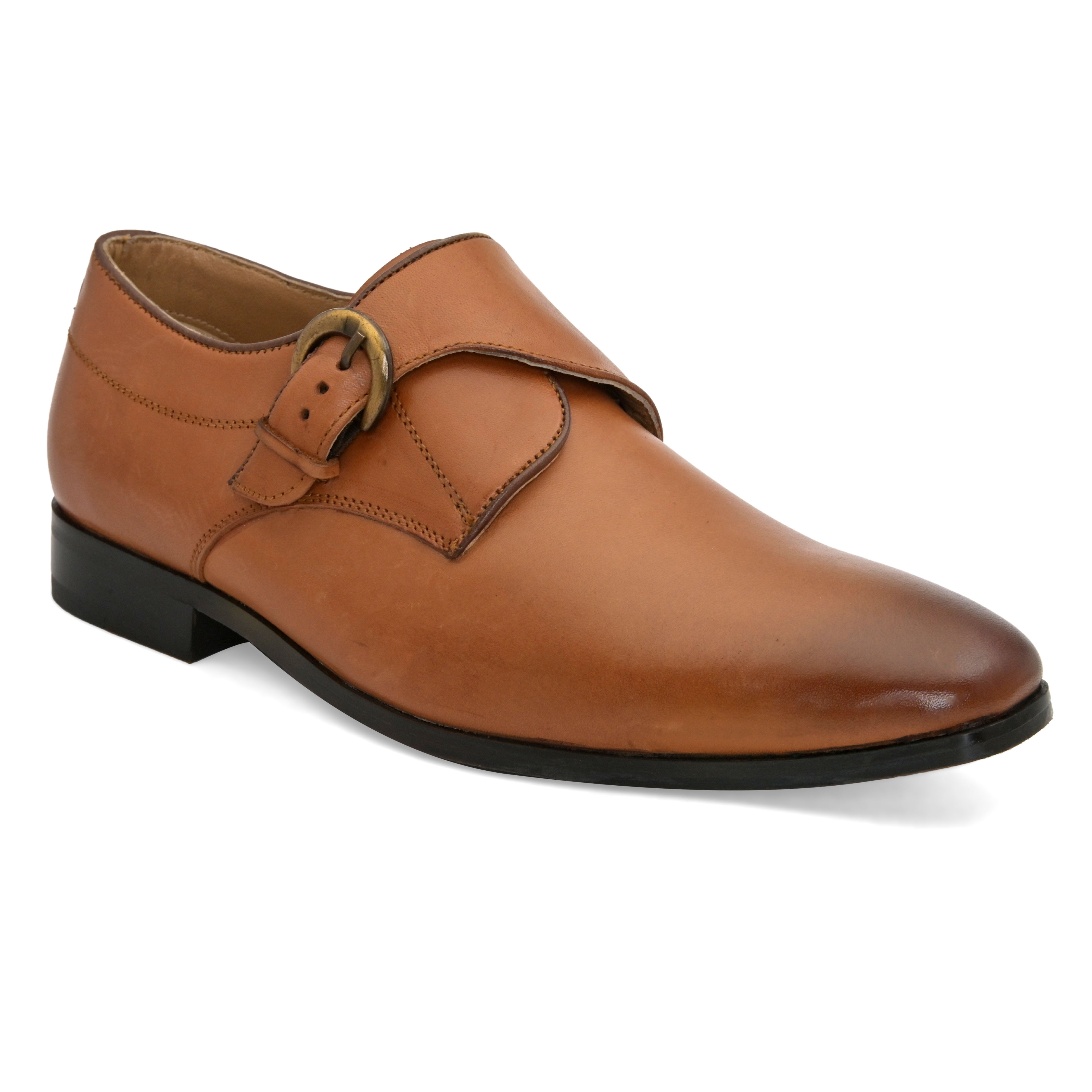 San Frissco | San Frissco Men Genuine leather Foreign Tan Monk Shoes