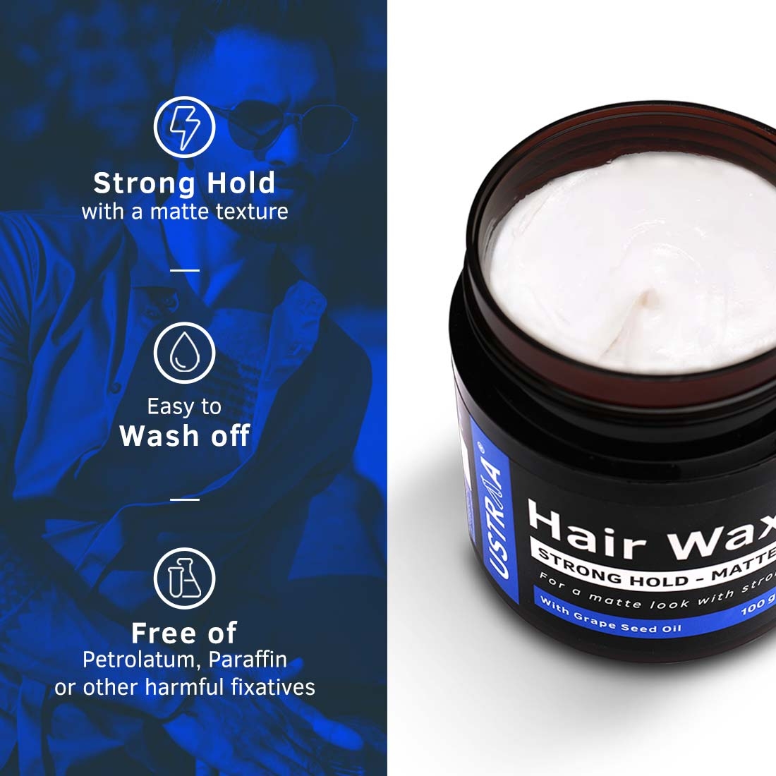 Ustraa Hair Wax Matte Look 100 g & Anti Hair Fall Shampoo 250 ml