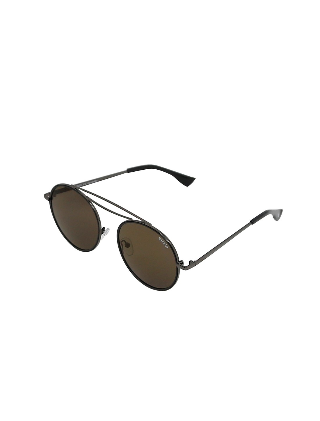 ENRICO | ENRICO Razor UV Protected Round Shape Unisex Sunglasses ( Lens - Black | Frame - Black)