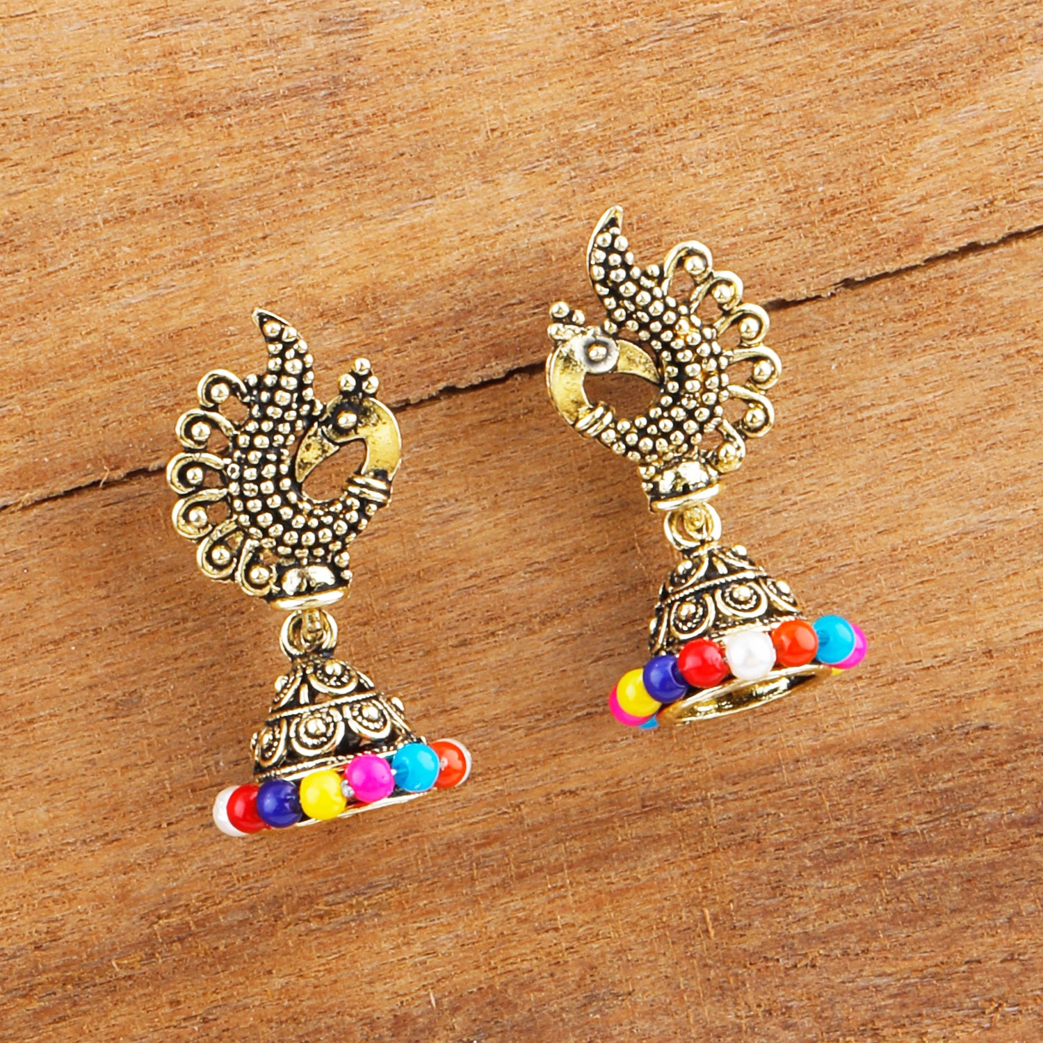  Attractive Multi color Peacock Jhumki Earrings