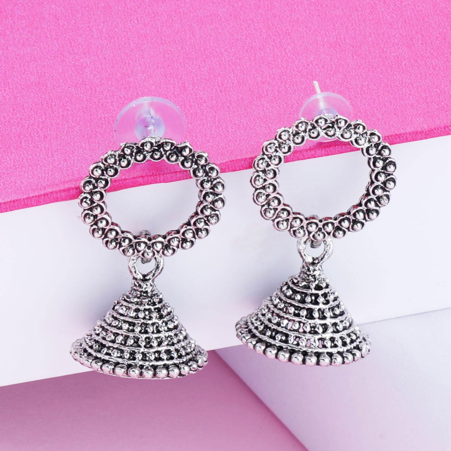 SILVER SHINE | Oxidised WeddingTraditional jhumki Earring For Women Girl 