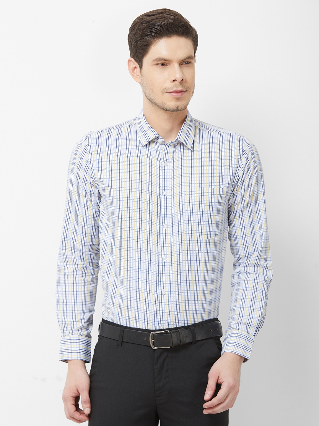 SOLEMIO | Blue Checks Formal Shirt