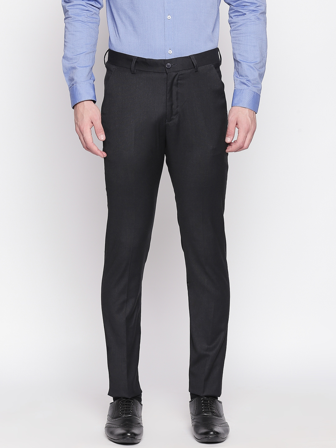 SOLEMIO | Black Solid Formal Trouser