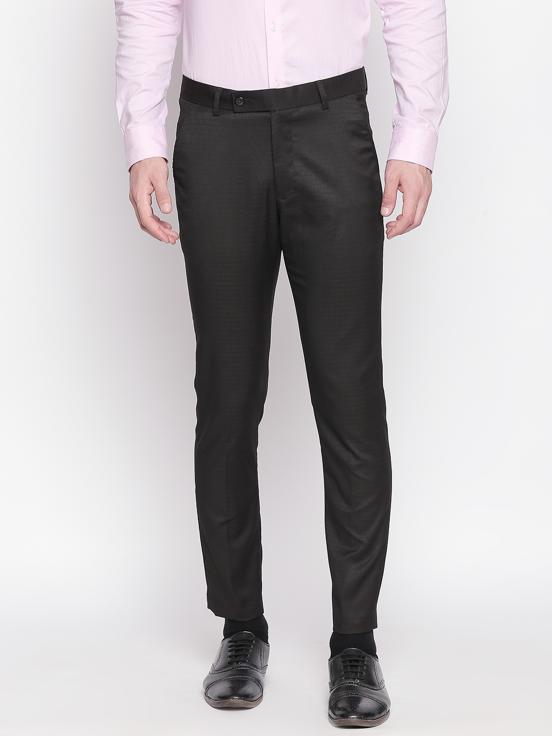 SOLEMIO | Black Checked Formal Trouser