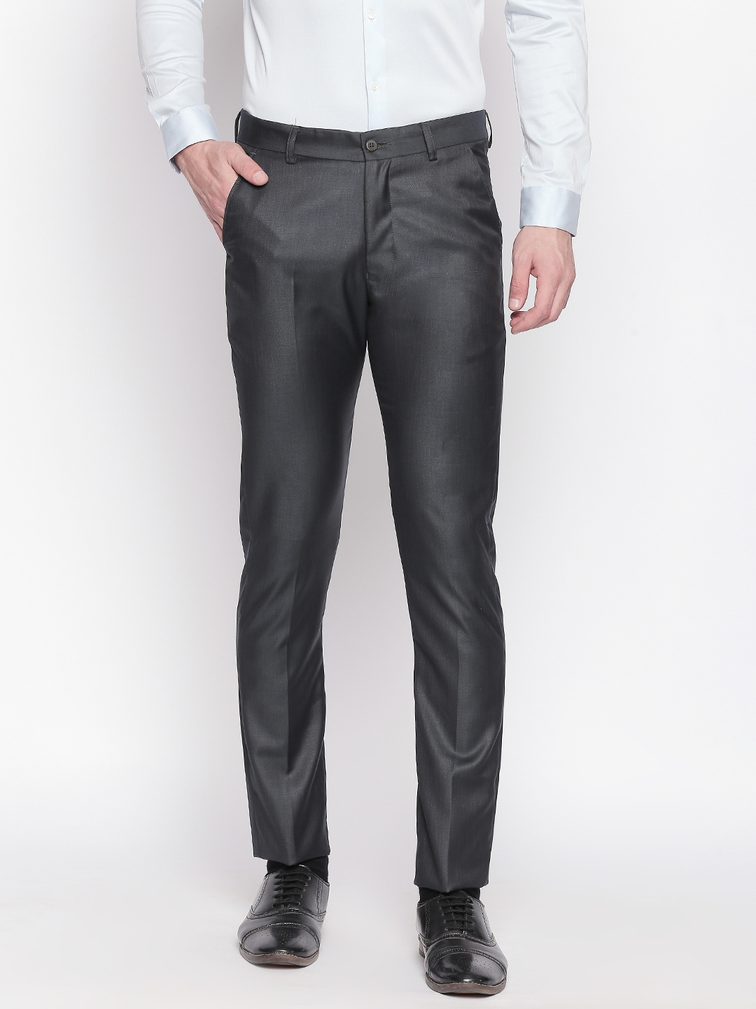 SOLEMIO | Black Solid Formal Trouser