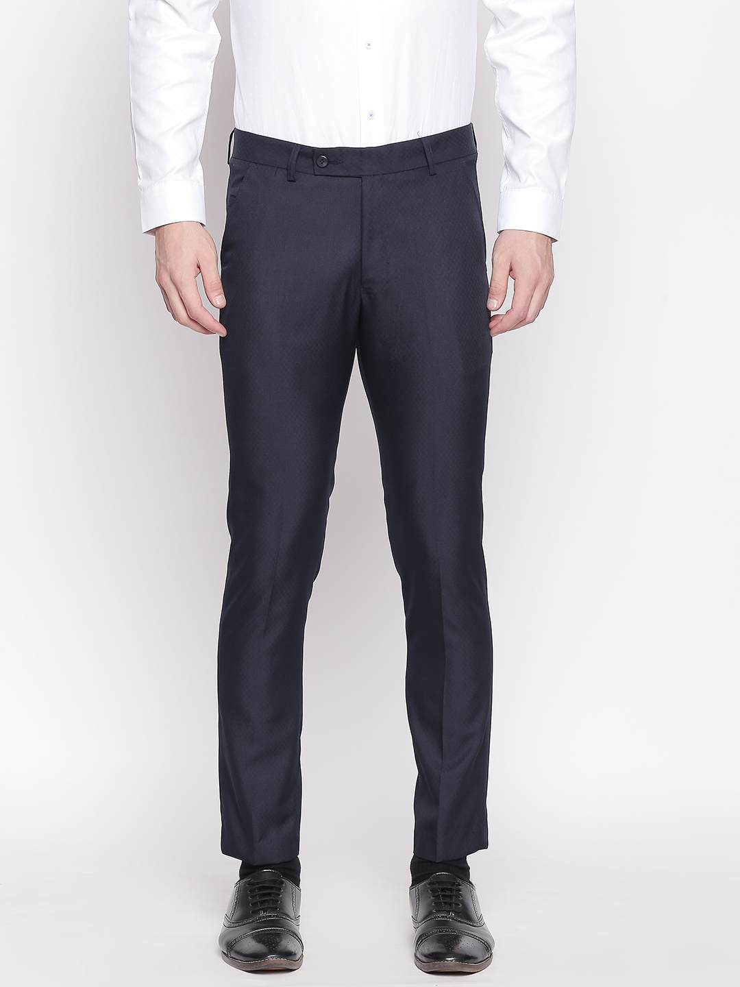 SOLEMIO | Blue Solid Formal Trouser