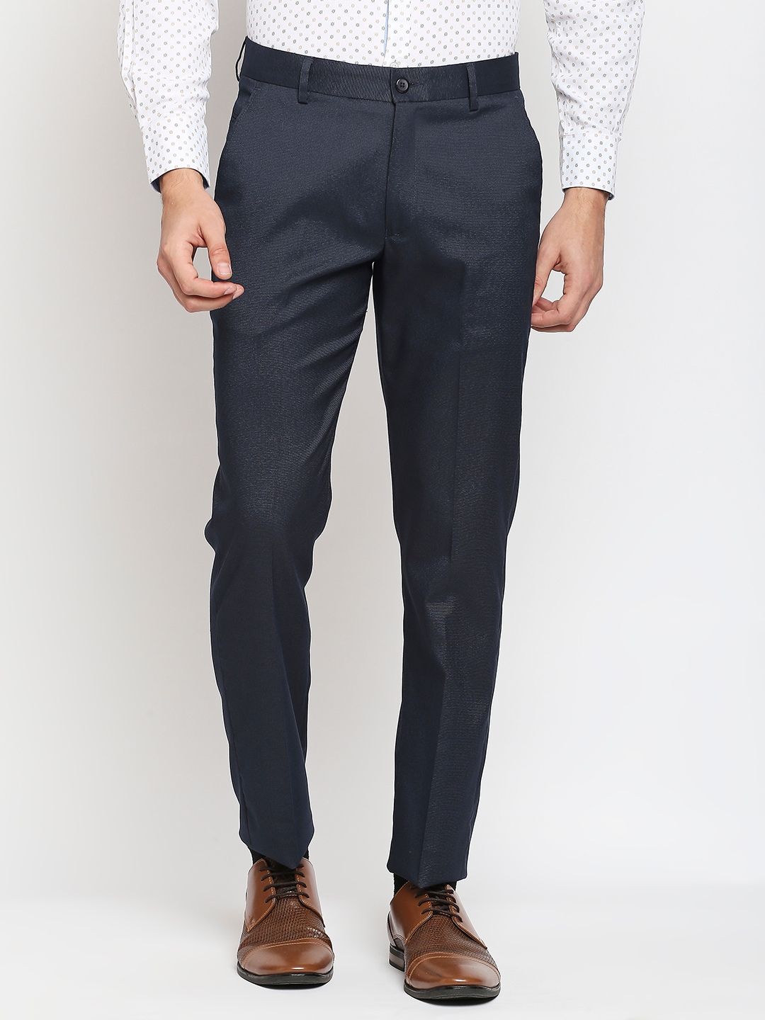 SOLEMIO | Solemio Polyester Blend Regular Fit Formal Trousers for Men