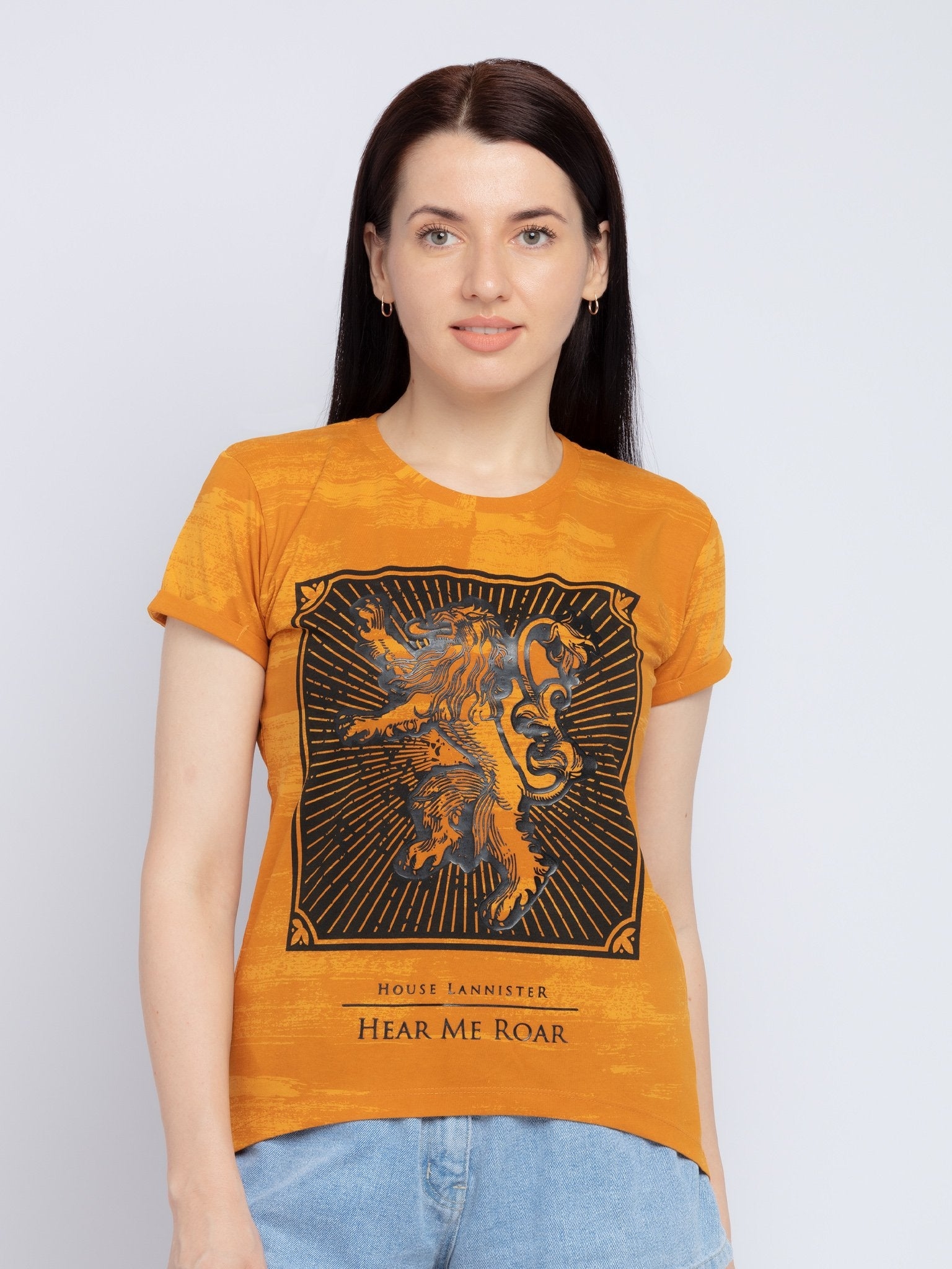 Status Quo | Mustard Printed Women Game of Thrones T-shirt