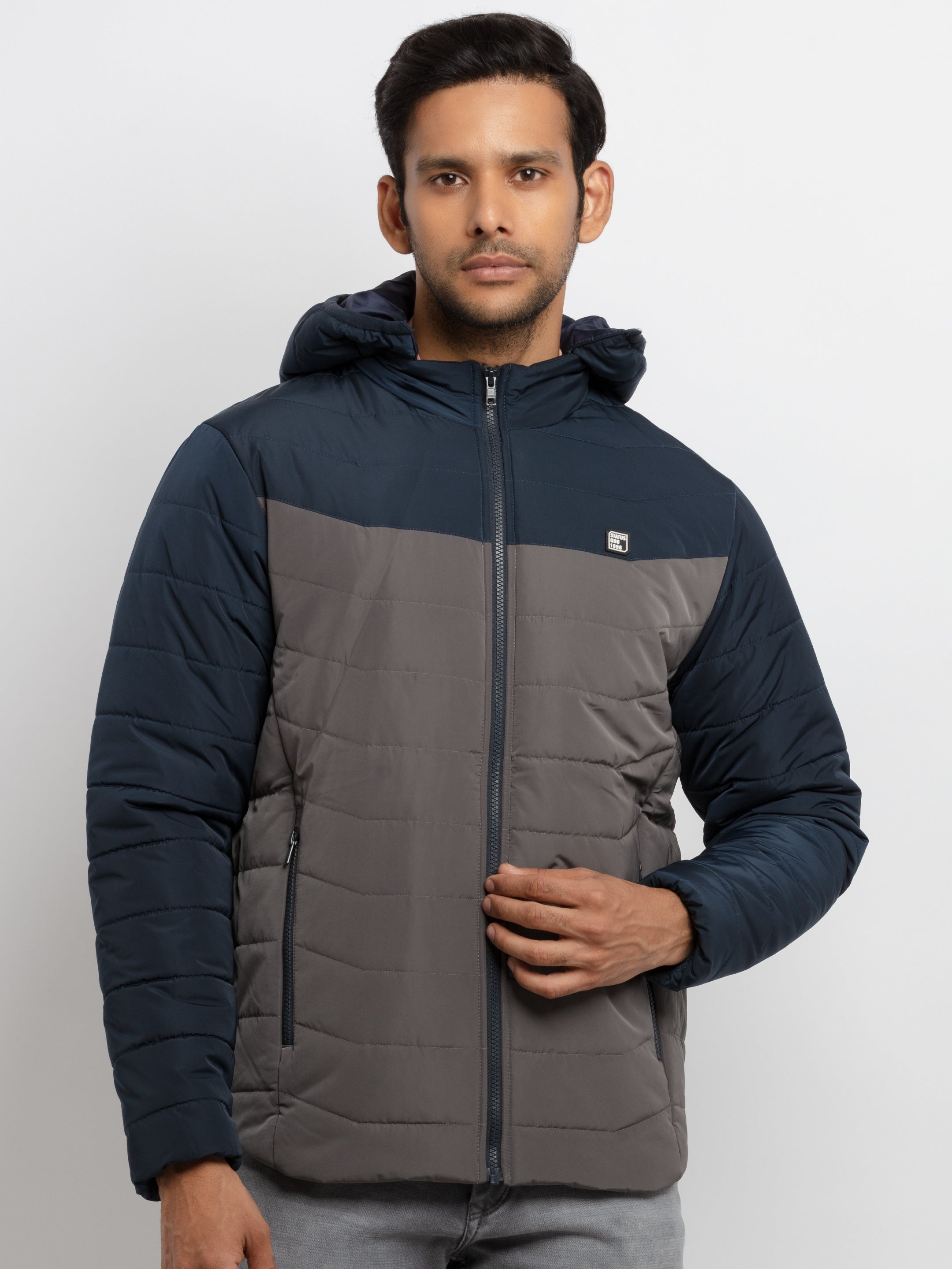 Buy Mens Quilted Hooded Jacket - Status Quo | Fynd - Your Everyday ...