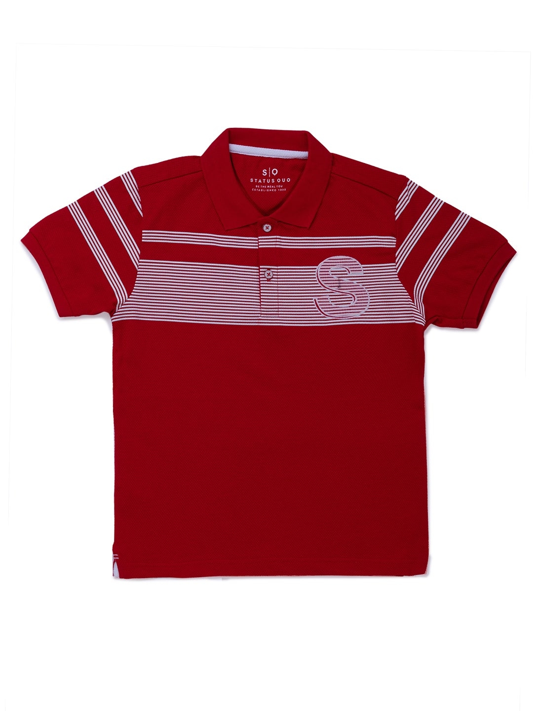 Status Quo | Kids Red Striped Polo T-Shirt