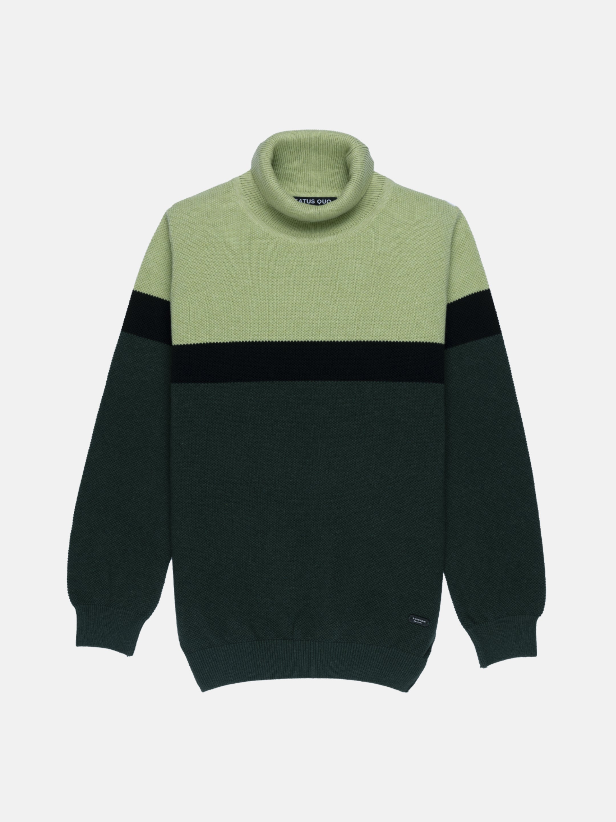 Boy's Green Cotton Solid Sweaters