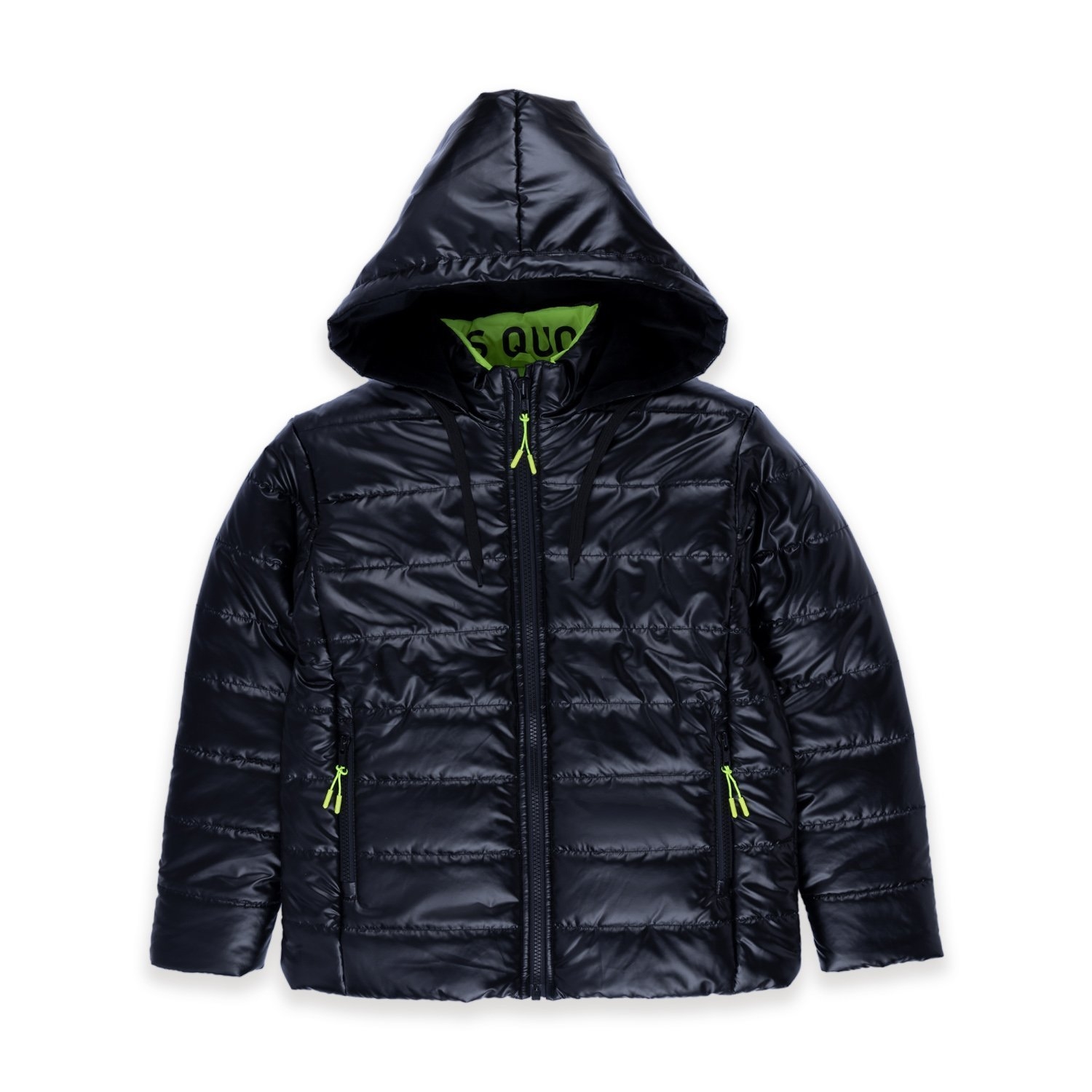 Status Quo | Black Solid Kids Quilted Jacket